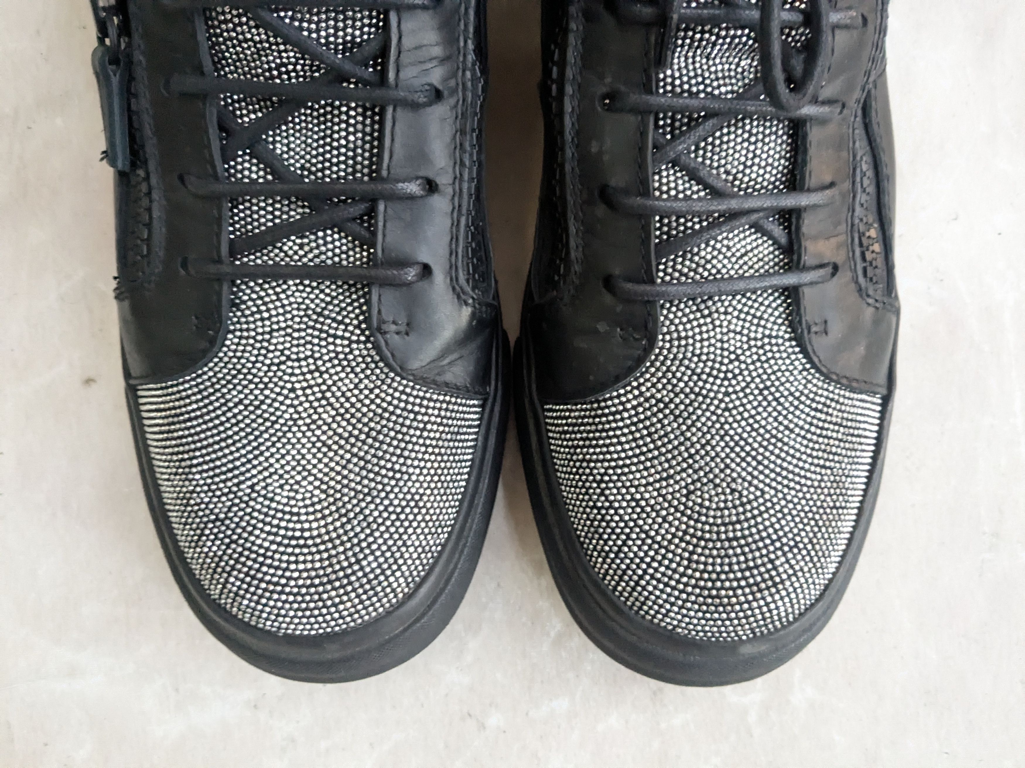 Giuseppe Zanotti Giuseppe Zanotti High Top Sneakers Black Silver 12 45 Size US 12 / EU 45 - 3 Thumbnail
