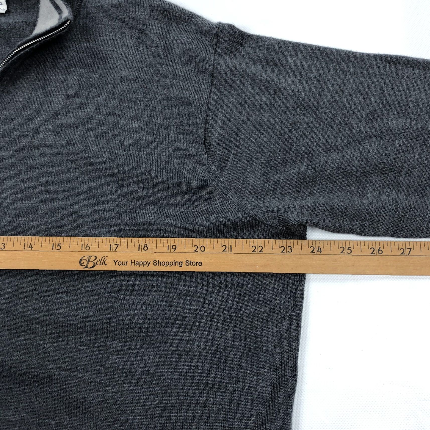 Peter Millar Peter Millar Men's XL Dark Gray Crown Merino Wool Silk 1/4 Zip Mock Neck Sweater Size US XL / EU 56 / 4 - 5 Thumbnail