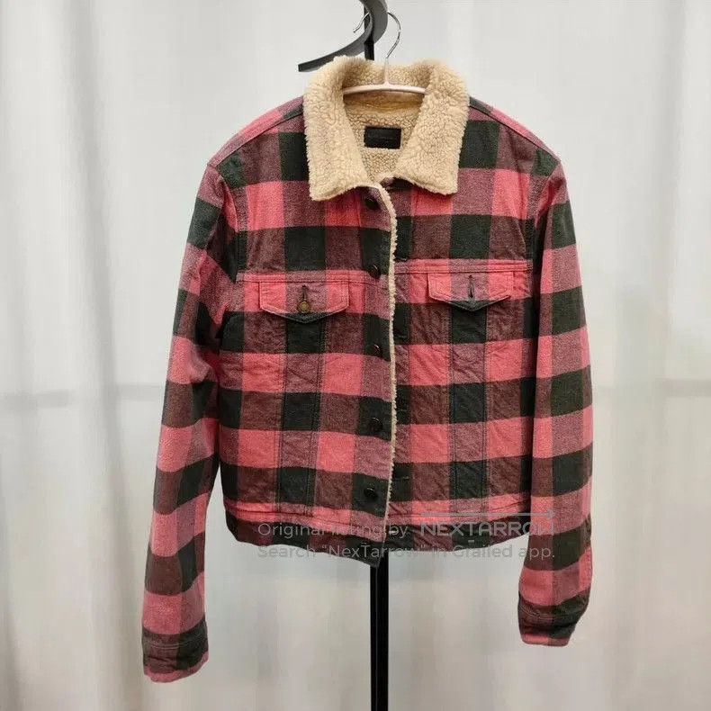 Yves Saint Laurent YSL Red Checked Shearling Jacket. Size US M / EU 48-50 / 2 - 1 Thumbnail
