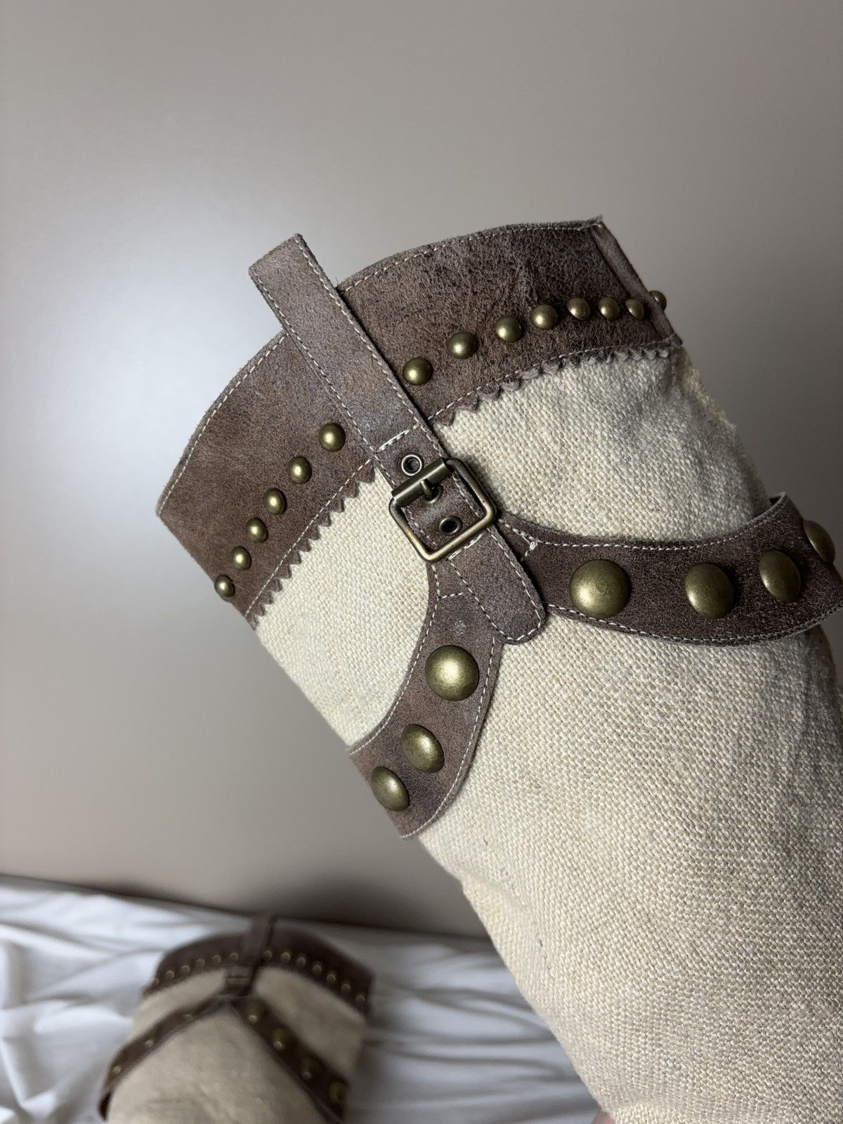Vintage Italian leather 90s Cossacks high boots cowboy vintage shoes Size US 6 / IT 36 - 10 Thumbnail