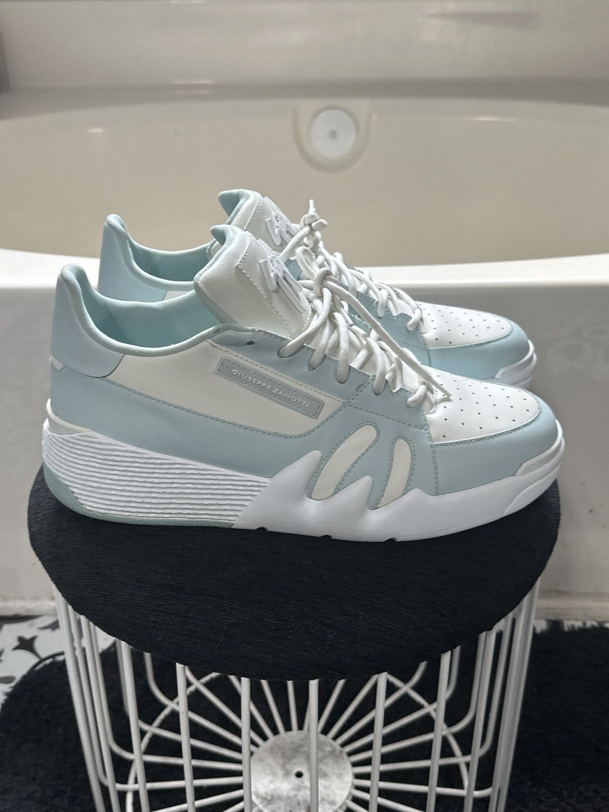 Designer × Giuseppe Zanotti GIUSEPPE ZANOTTI | Sky blue Men's Sneakers Size US 11 / EU 44 - 4 Thumbnail