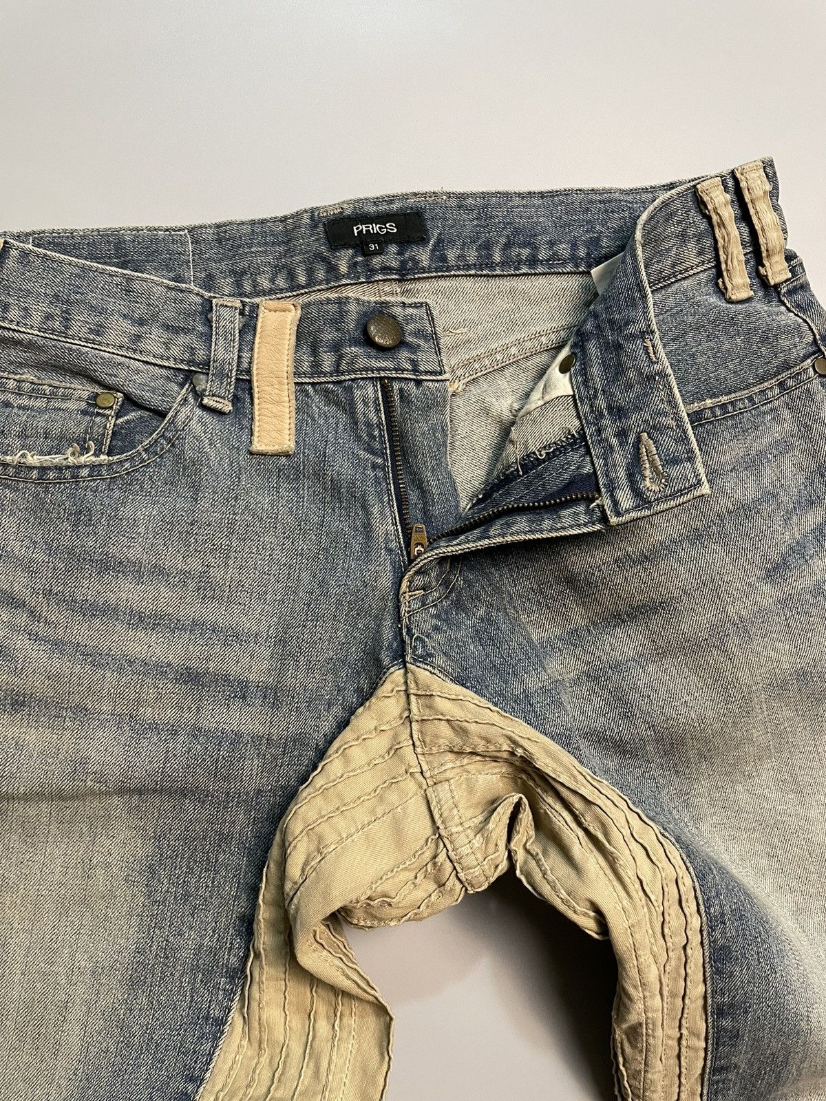 Japanese Brand Prigs Hybrid Panelled Denim Size US 32 / EU 48 - 7 Thumbnail