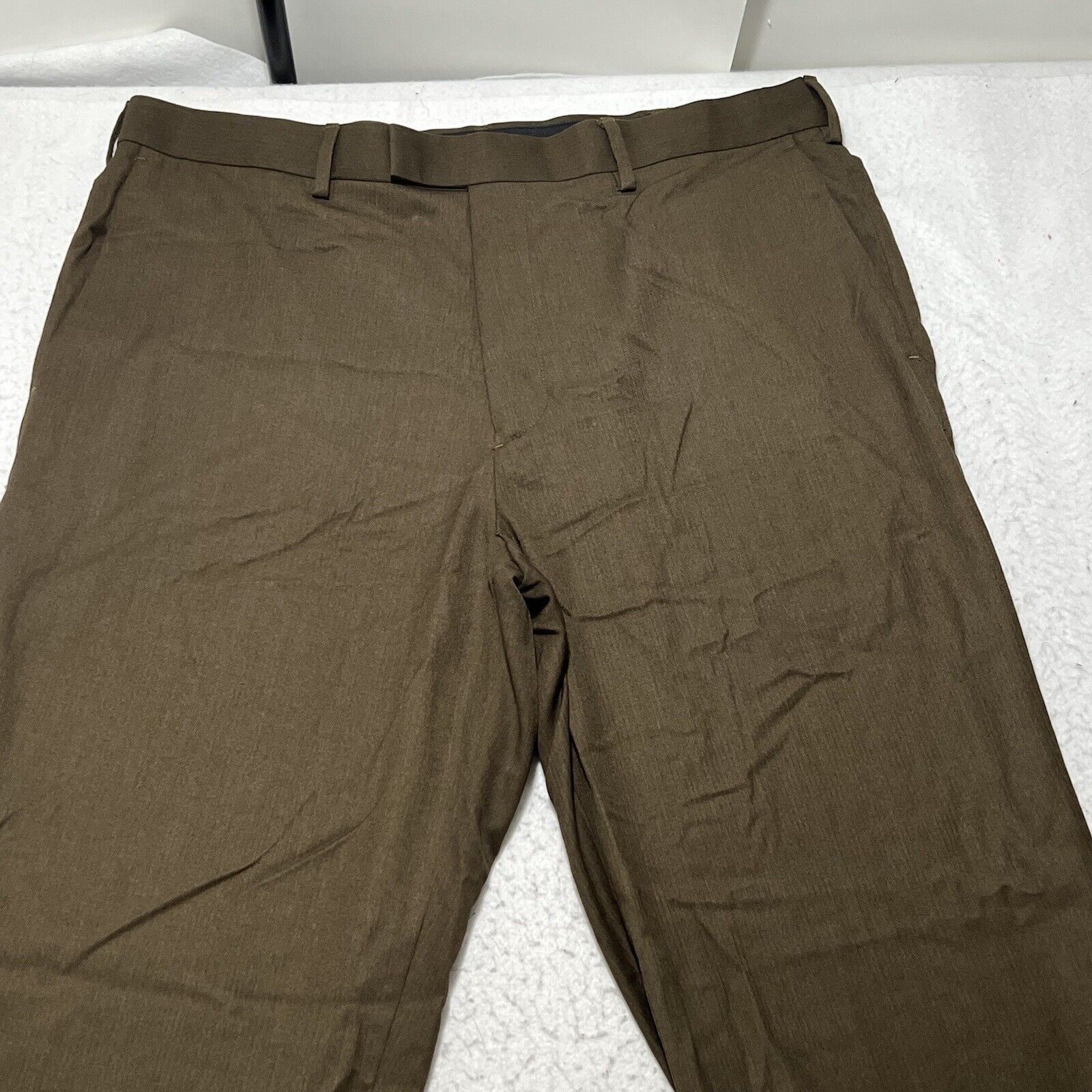 Perry Ellis Perry Ellis 36x32 Flat Front Straight Brown Suit Dress Pants Size US 36 / EU 52 - 2 Thumbnail