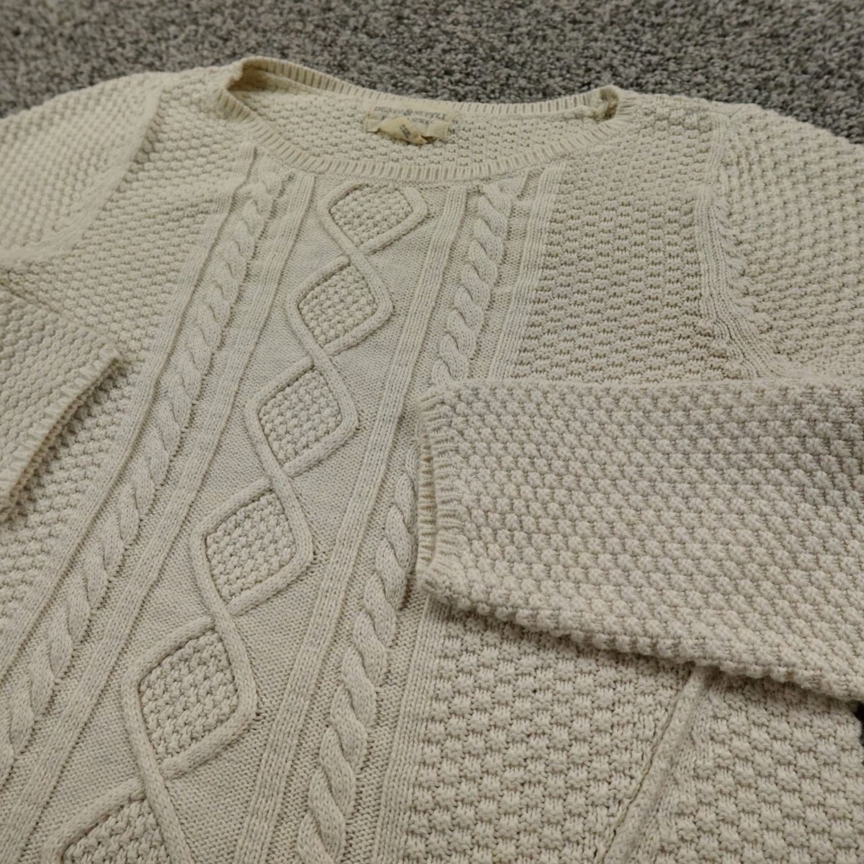 Vintage VINTAGE Denim & Supply Ralph Lauren Sweater Womens M Beige Cable-Knit Pullover Size M / US 6-8 / IT 42-44 - 2 Thumbnail