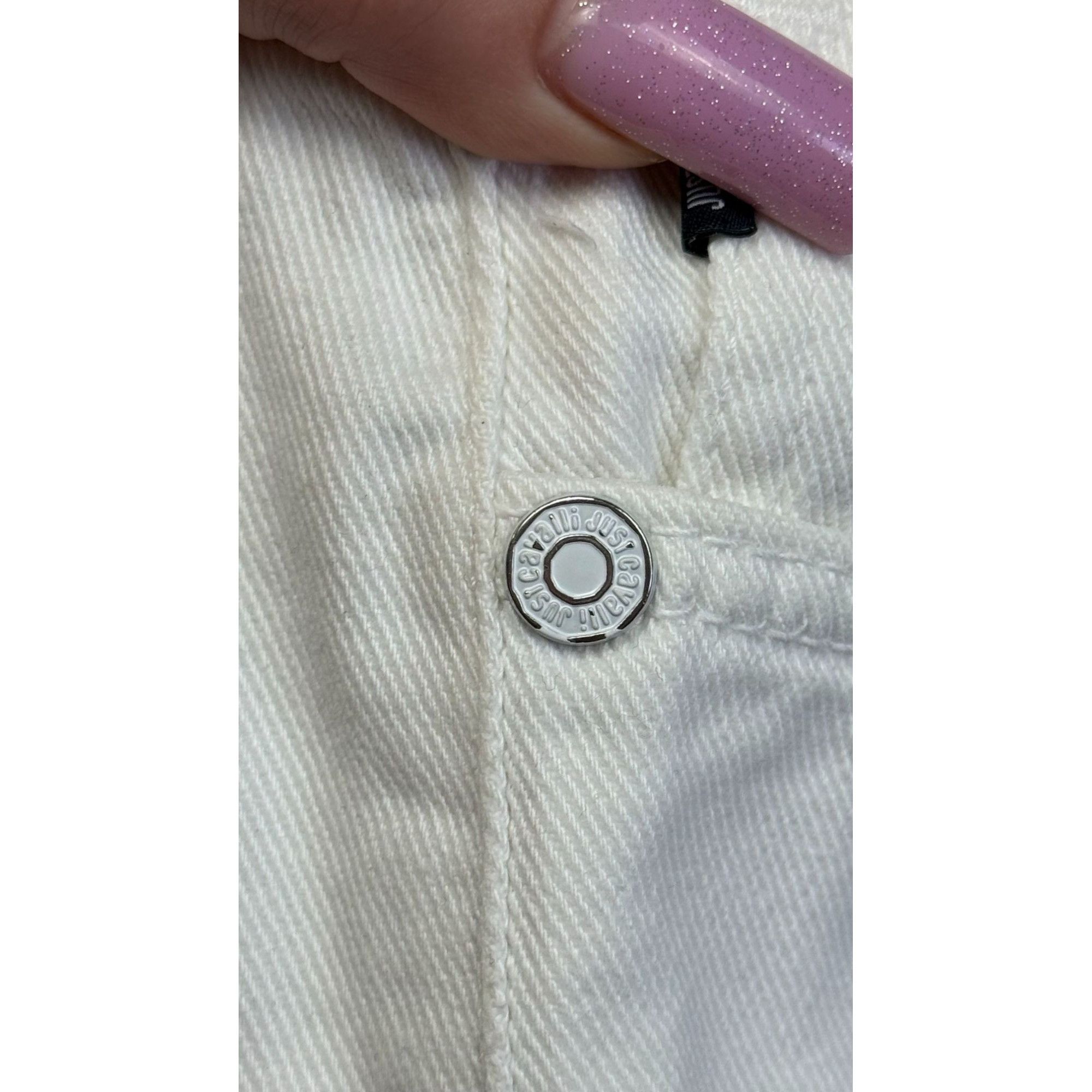 Just Cavalli Archive Just Cavalli White Denim Shorts – Ittierre Era Size US 34 / EU 50 - 5 Thumbnail