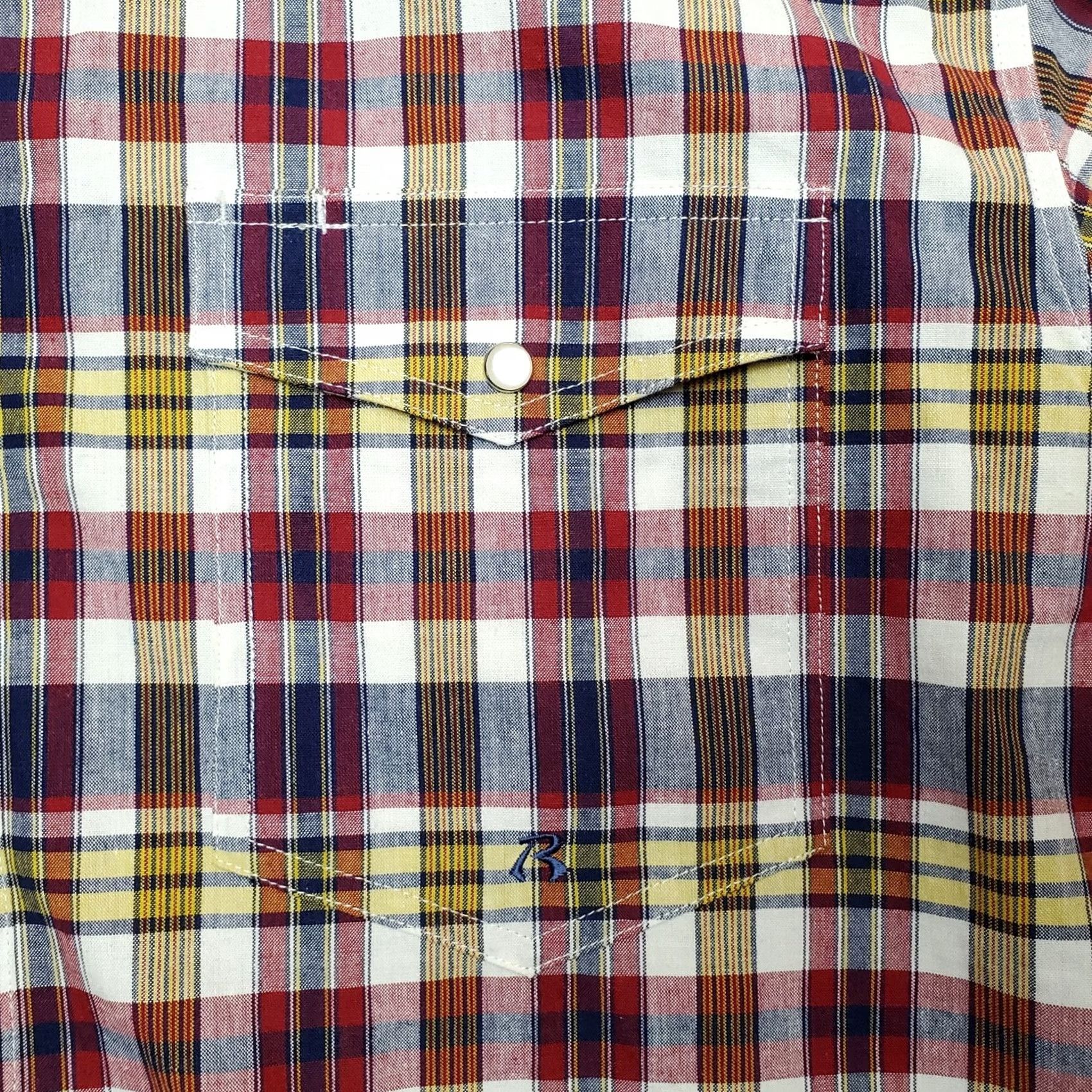 Roper Roper Shirt Mens Large Multi Color Plaid Pearl Snap Short Sleeve Western Casual Shirt Size US L / EU 52-54 / 3 - 3 Thumbnail