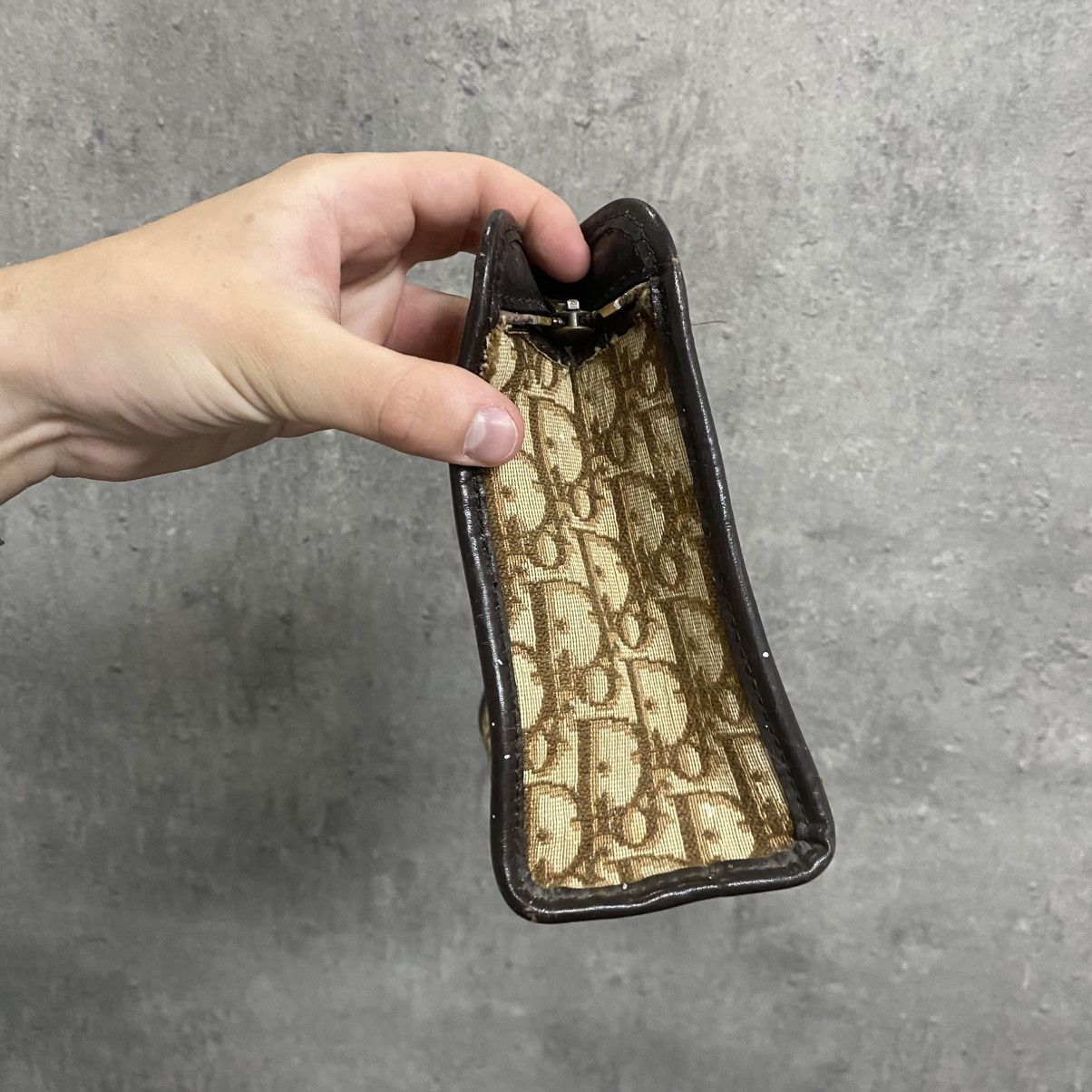 Dior Vintage Brown Monogram Christian Dior Clutch Bag Size ONE SIZE - 4 Thumbnail