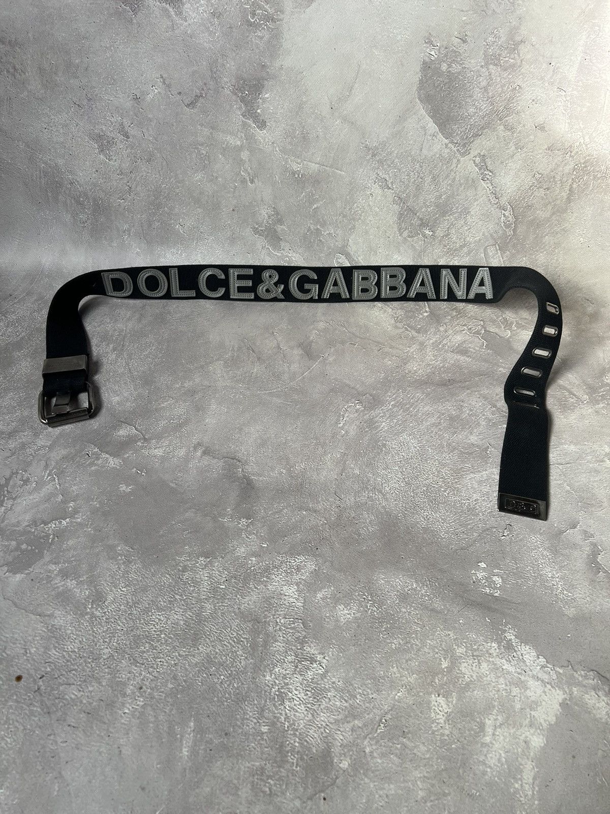 Dolce & Gabbana Silver Classic Gold Logo Plaque Buckle Belt main image 1