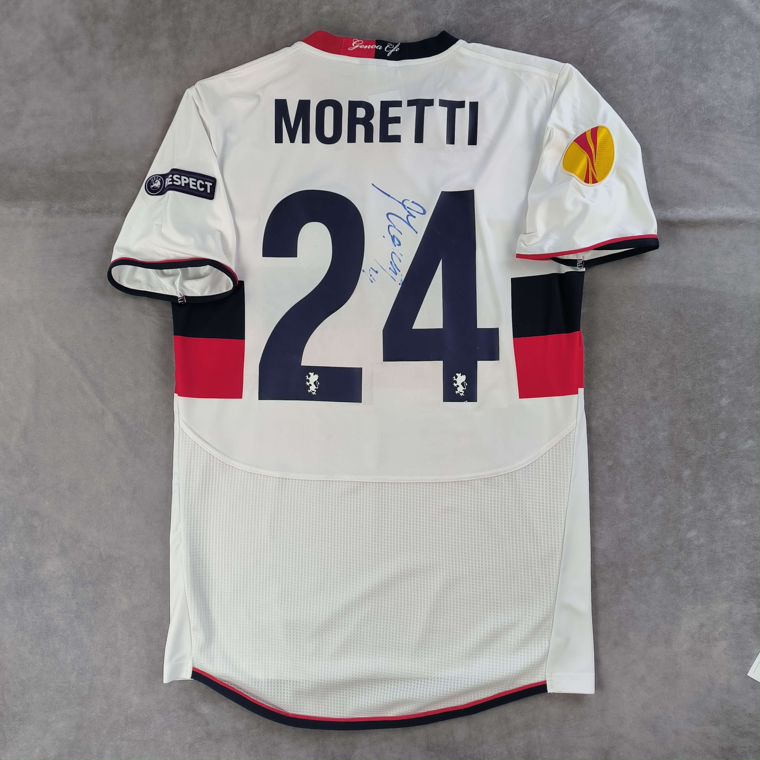 Asics SIGNED Genoa 2010-11 Asics away EL Moretti football jersey L Size US L / EU 52-54 / 3 - 1 Thumbnail