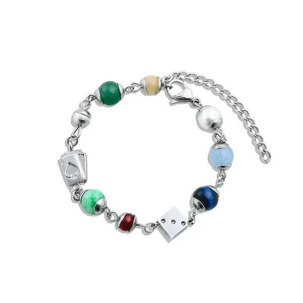 Jewelry Tomomi x Saki Fashion Beads Dice Pendant Men's Bracelet Size ONE SIZE - 5 Thumbnail