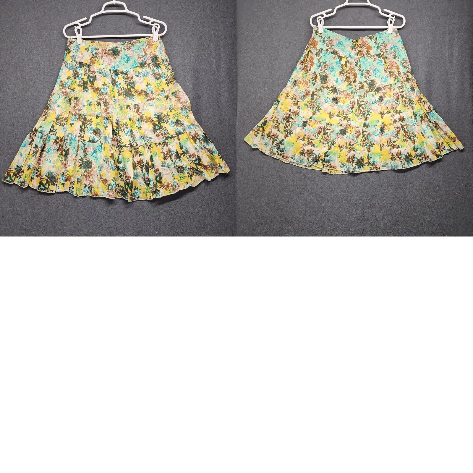 Etro Mix Nouveau Skirt Women Medium Floral Lined Side Zip Tiered A-Line Knee Length Flare Pinup Retro Zip Womens Size 32" / US 10 / IT 46 - 9 Thumbnail