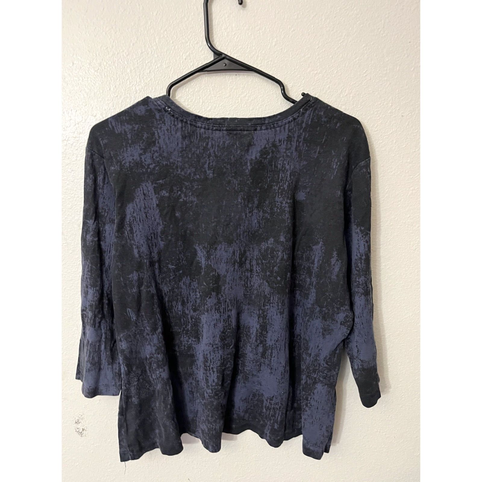 Nicole Miller Nicole Miller Womens Top 2X All Over Print 3/4 Sleeve Blouse Floral Blue Polyester Rhinestone City Size XXL / US 16-18 / IT 52-54 - 2 Thumbnail