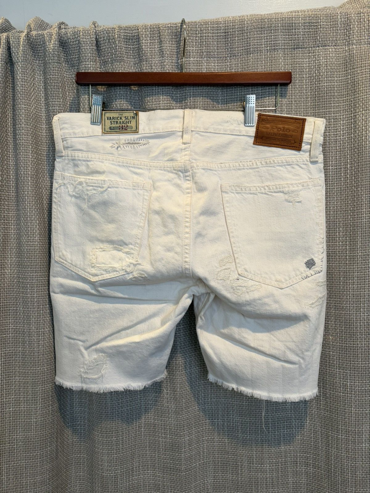 Ralph Lauren Ralph Lauren Distressed Patchwork White Selvedge Denim Short Size US 32 / EU 48 - 3 Thumbnail