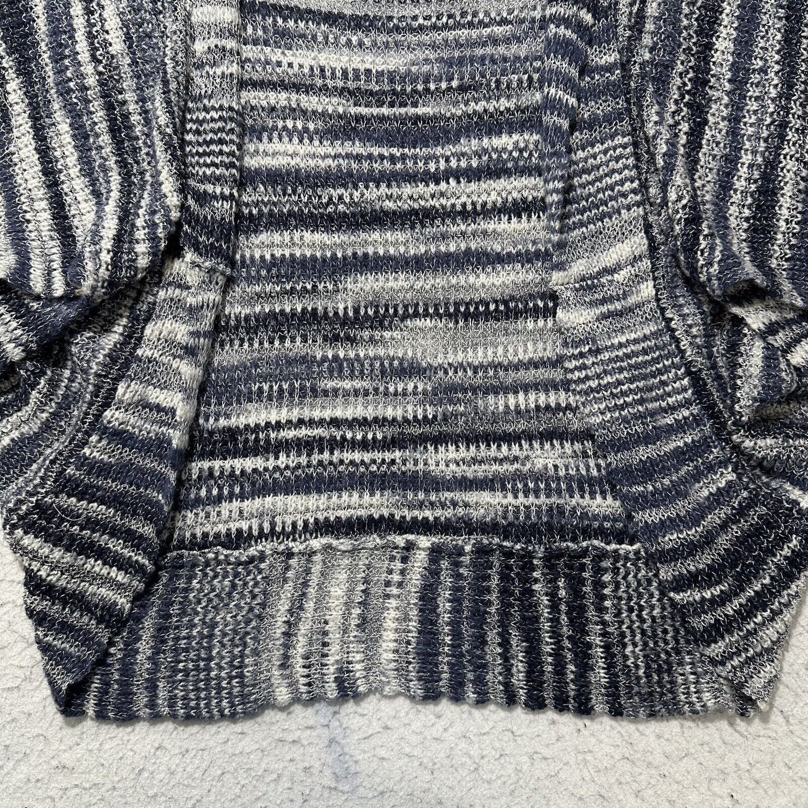 Chicos Chico's Small Short Blue White Stripe Cardigan Sweater Size S / US 4 / IT 40 - 7 Thumbnail
