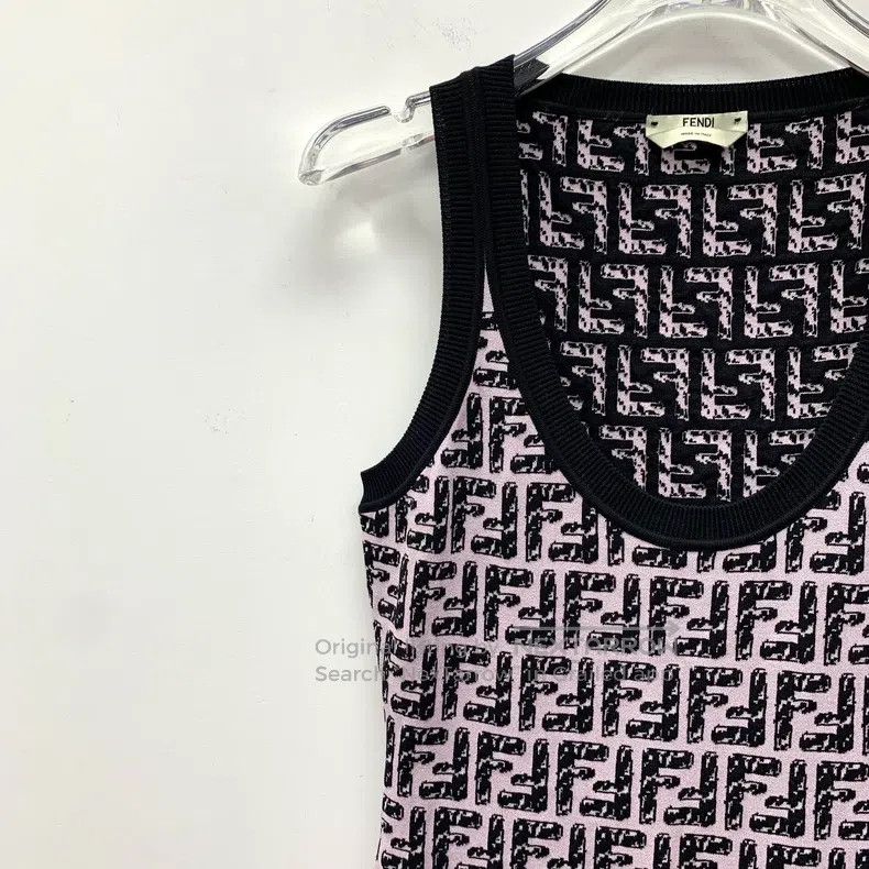 Fendi Fendi Lilac Logo Letter Full-Print Cotton Round Neck Sleev Size 4XL / US 24-26 - 3 Thumbnail
