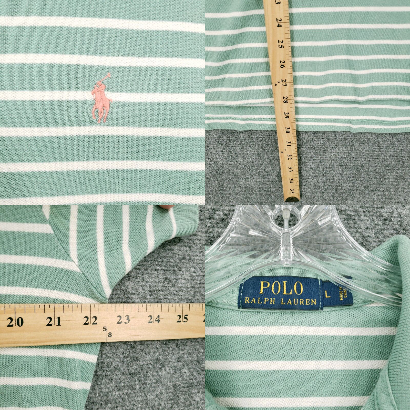 Polo Ralph Lauren Polo Ralph Lauren Shirt Mens Green Striped Short Sleeve Golf Size US L / EU 52-54 / 3 - 4 Thumbnail