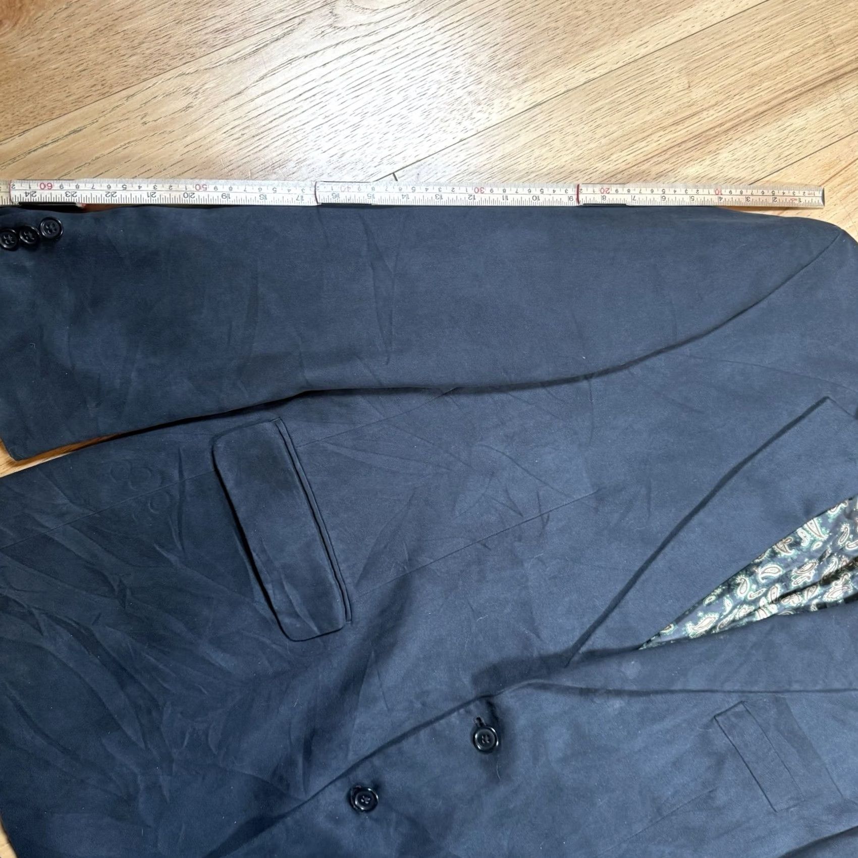 Ralph Lauren Lauren Ralph Lauren Blazer Mens 48R Black Faux Suede Paisley Lined Sport Coat Size 48R - 5 Thumbnail