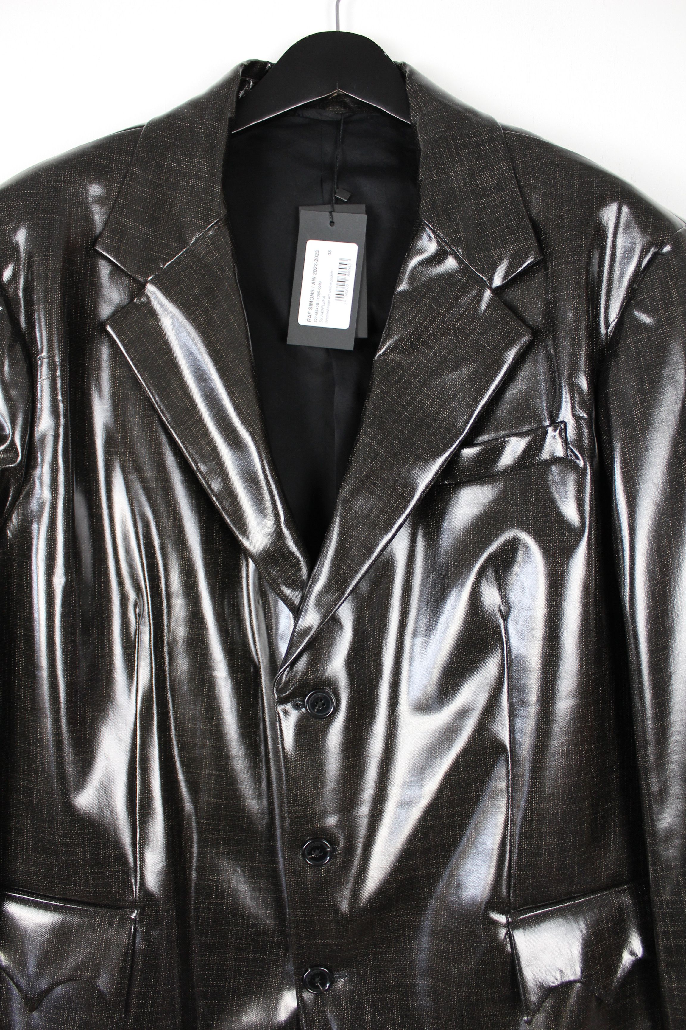 Raf Simons Raf Simons SS22/23 Black Coated Oversized Blazer Size US M / EU 48-50 / 2 - 2 Thumbnail