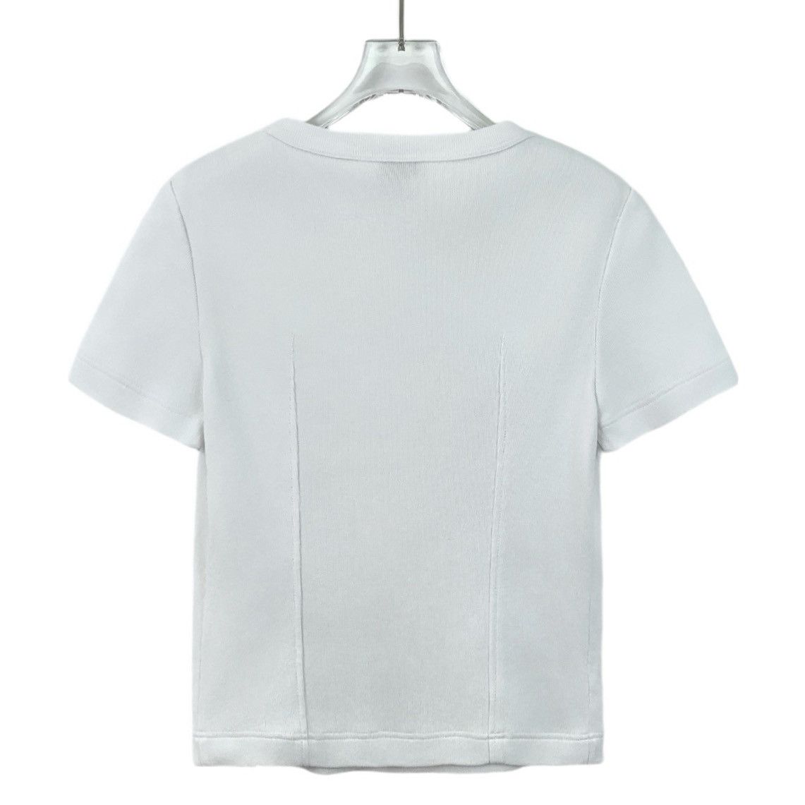 Chanel Chanel White Camellia Embossed Short Sleeve T-shirt K26WX Size XXS / US 00 / IT 34 - 2 Thumbnail