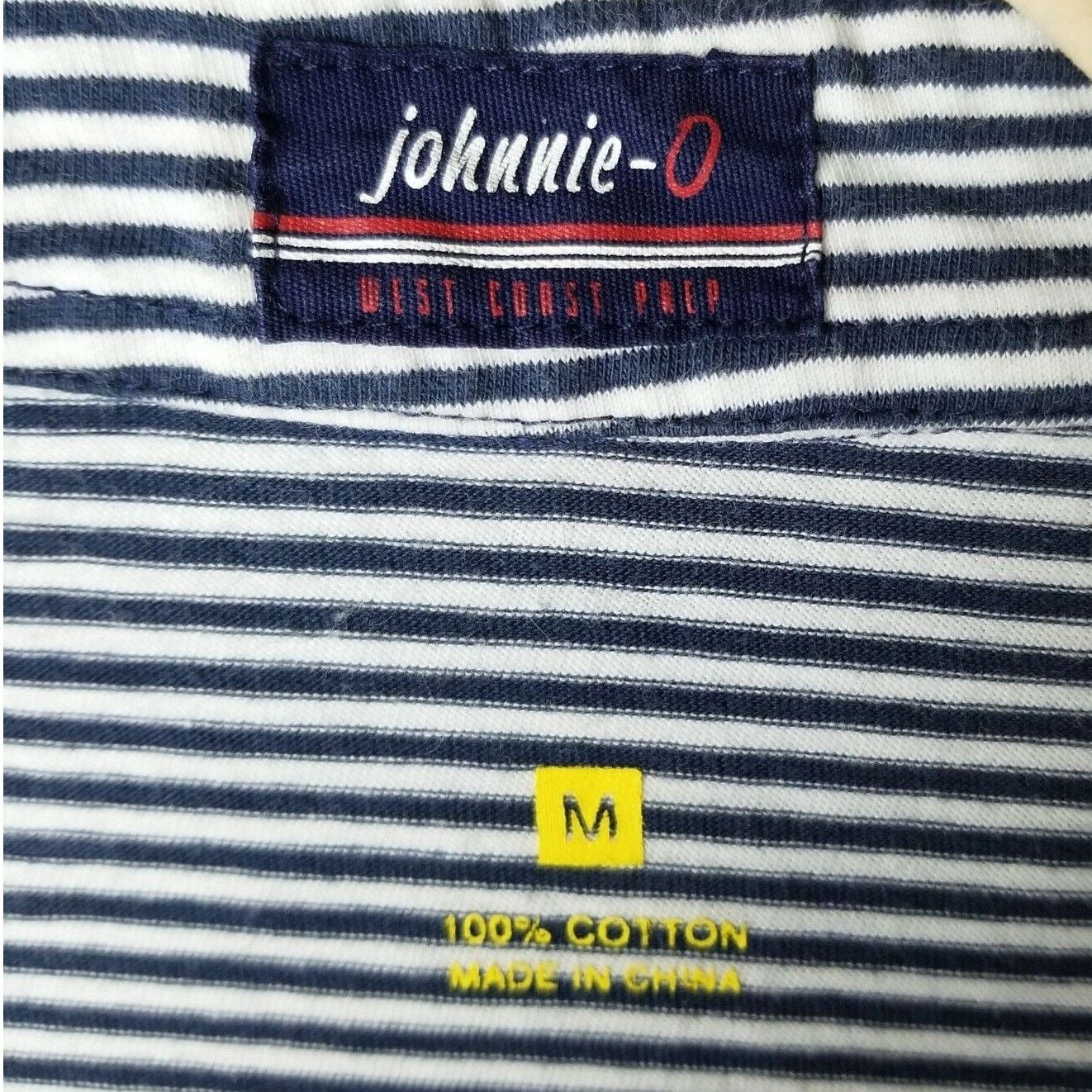 johnnie-O Johnnie-O Mens Striped Polo Shirt Size M Cotton Stretch Prep Size US M / EU 48-50 / 2 - 5 Thumbnail