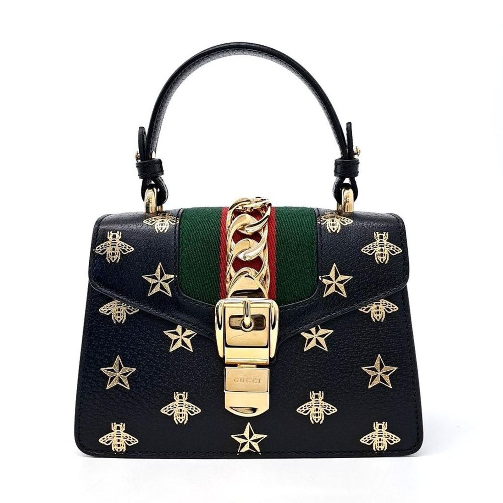 Gucci Sylvie Mini Tote And Crossbody Bag (470270) (6007487) in Black, Women's