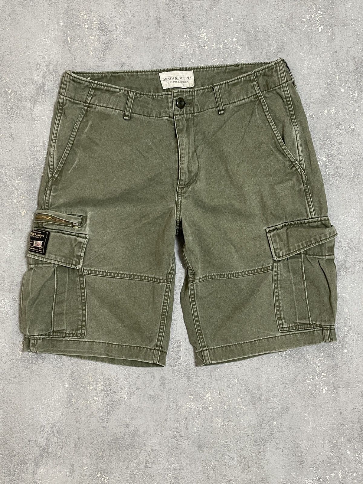 Denim & Supply Ralph Lauren Denim & Supply Ralph Lauren Green Washed Distressed Shorts Size US 30 / EU 46 - 1 Thumbnail