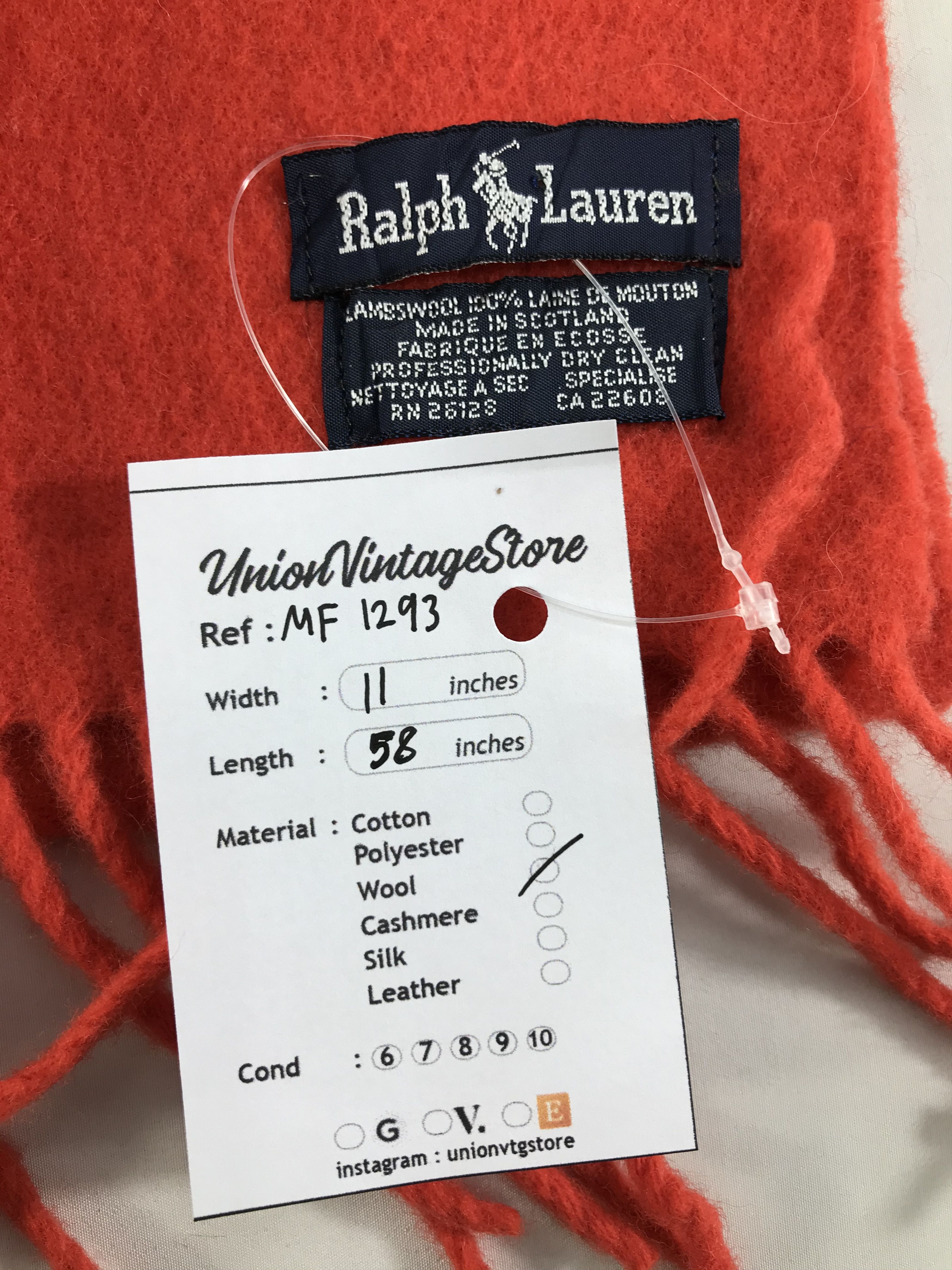 Ralph Lauren Vintage Ralph Lauren Scarf/Muffler/Neckwear MF1293 Size ONE SIZE - 5 Thumbnail
