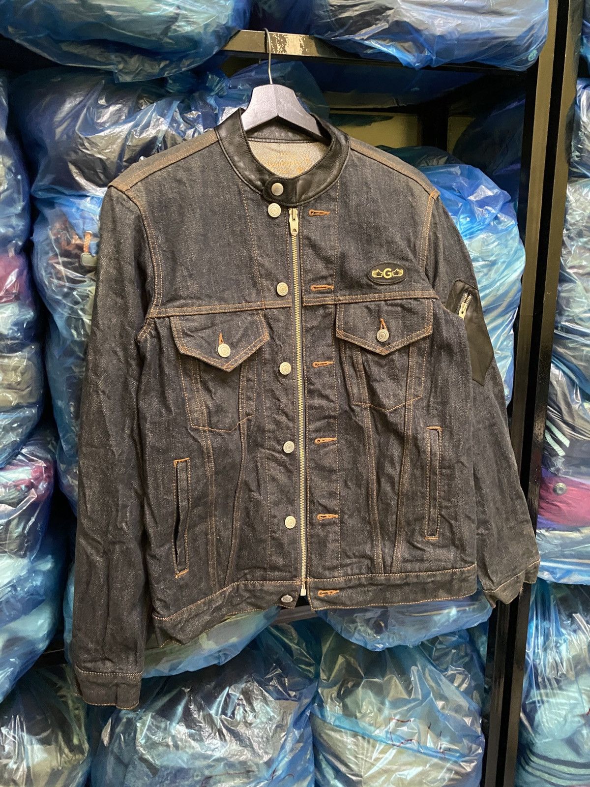 Japanese Brand VINTAGE GAUNTLETS WALDEY ZIPPER BIKERS JEANS JACKET Size US S / EU 44-46 / 1 - 3 Thumbnail