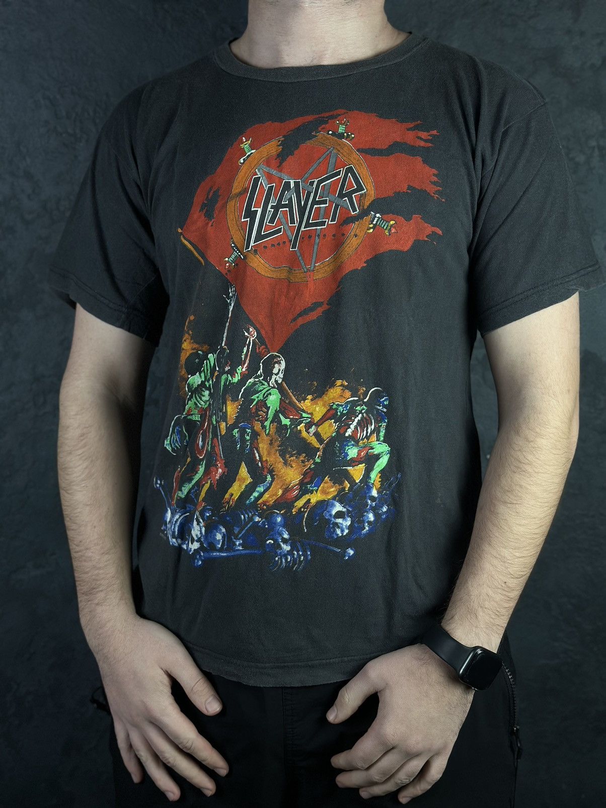 Slayer Vintage 1988 Slayer World Sacrifice Tour T-Shirt Size US XL / EU 56 / 4 - 3 Thumbnail