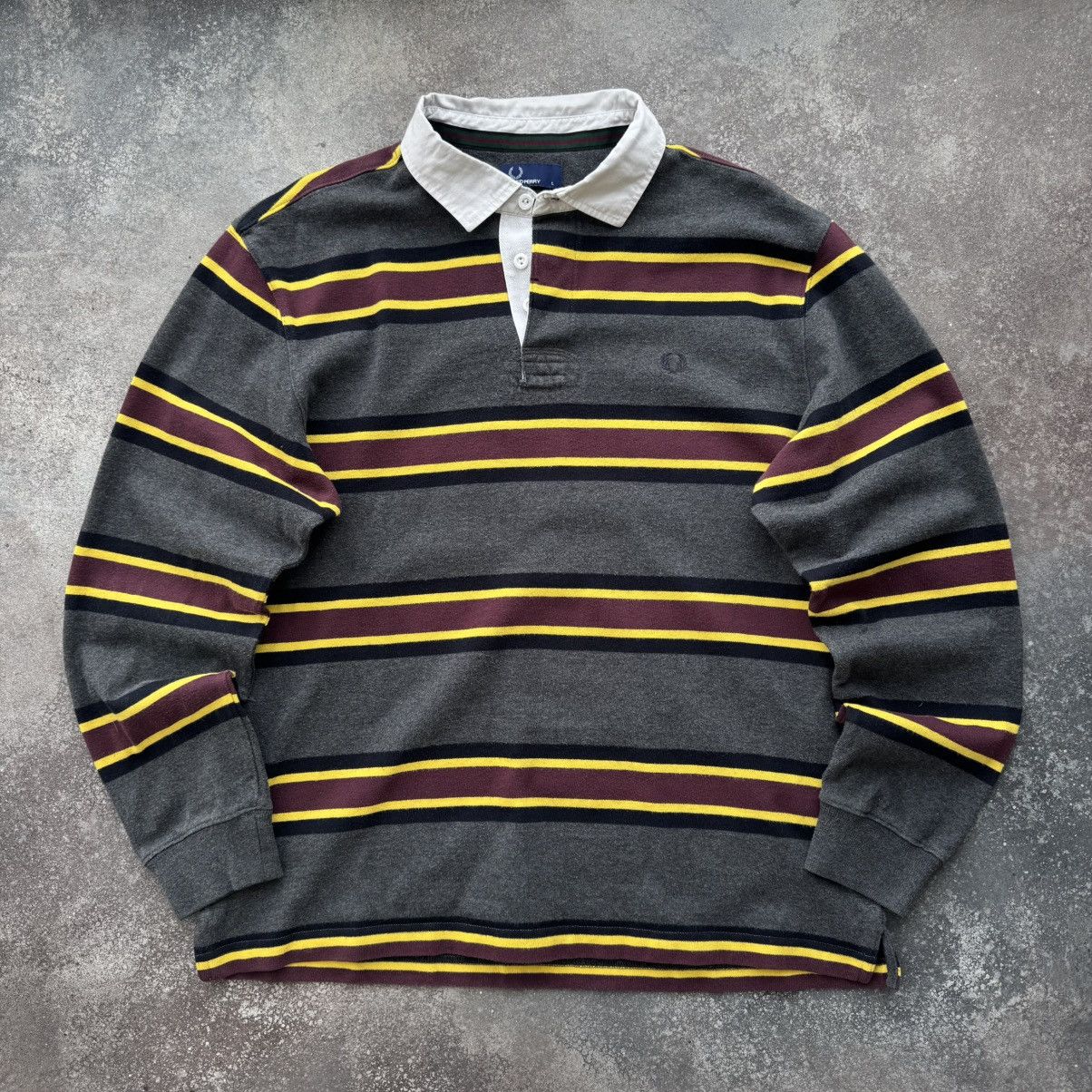 Fred Perry Fred Perry Vintage Stripped Rugby Long Sleeve T-Shirt Size US L / EU 52-54 / 3 - 1 Thumbnail