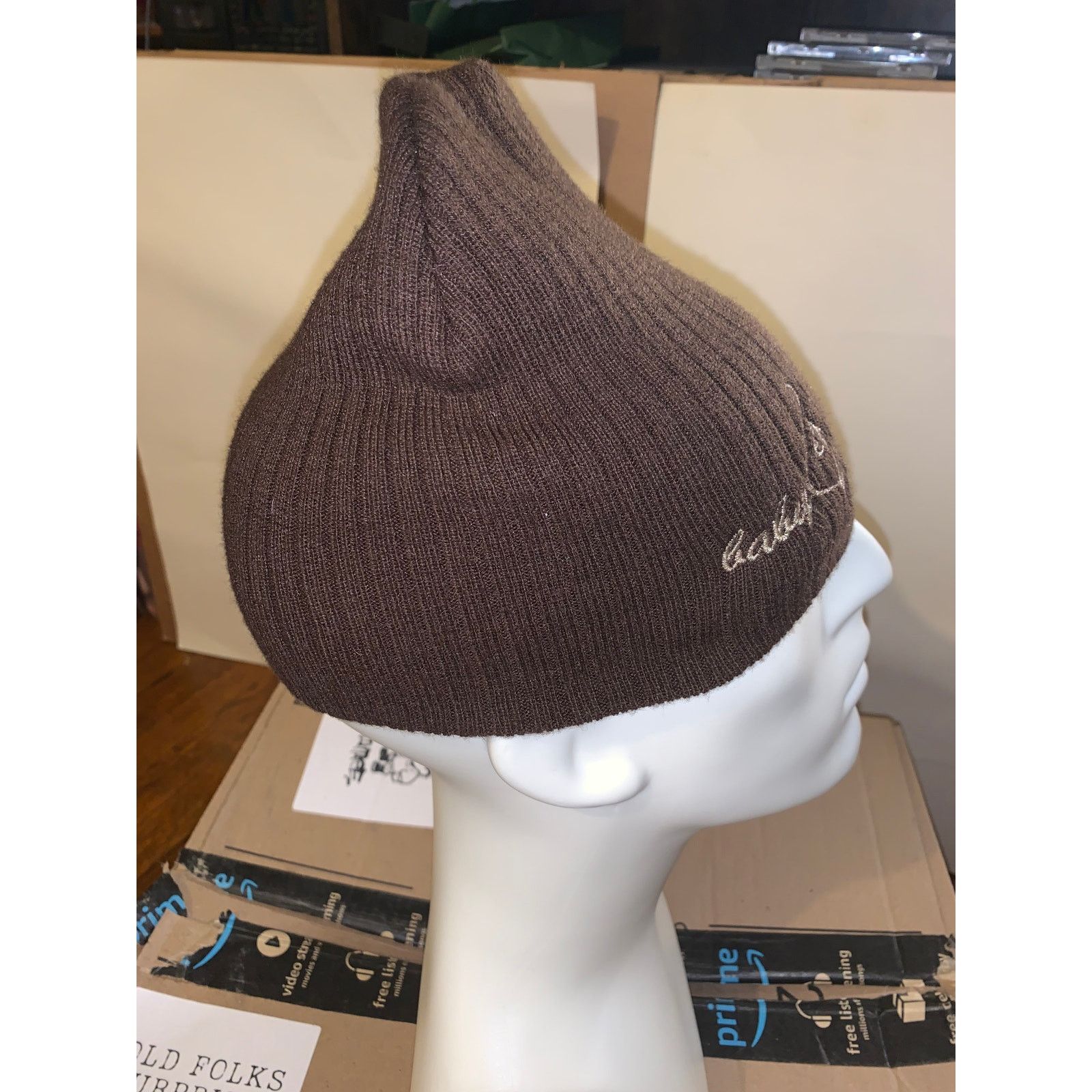 Other × Vintage Vintage Y2K Baby Phat Brown Beanie Hat Embroidered Cat Logo Size ONE SIZE - 5 Thumbnail