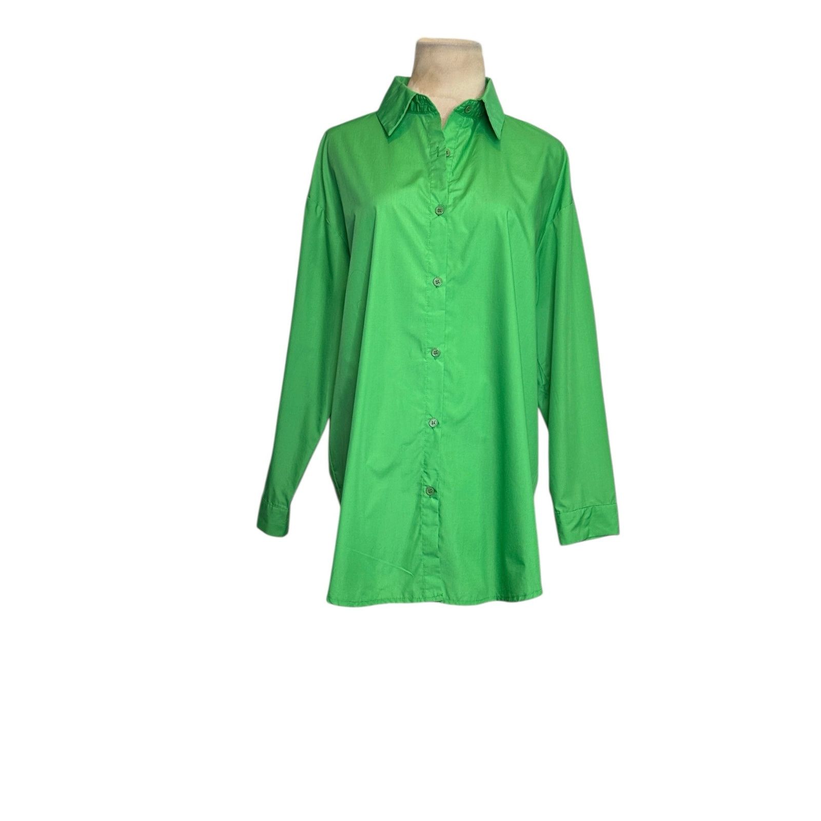 Shein Shein lime green long sleeves relax fit shirt size small Size S / US 4 / IT 40 - 8 Thumbnail