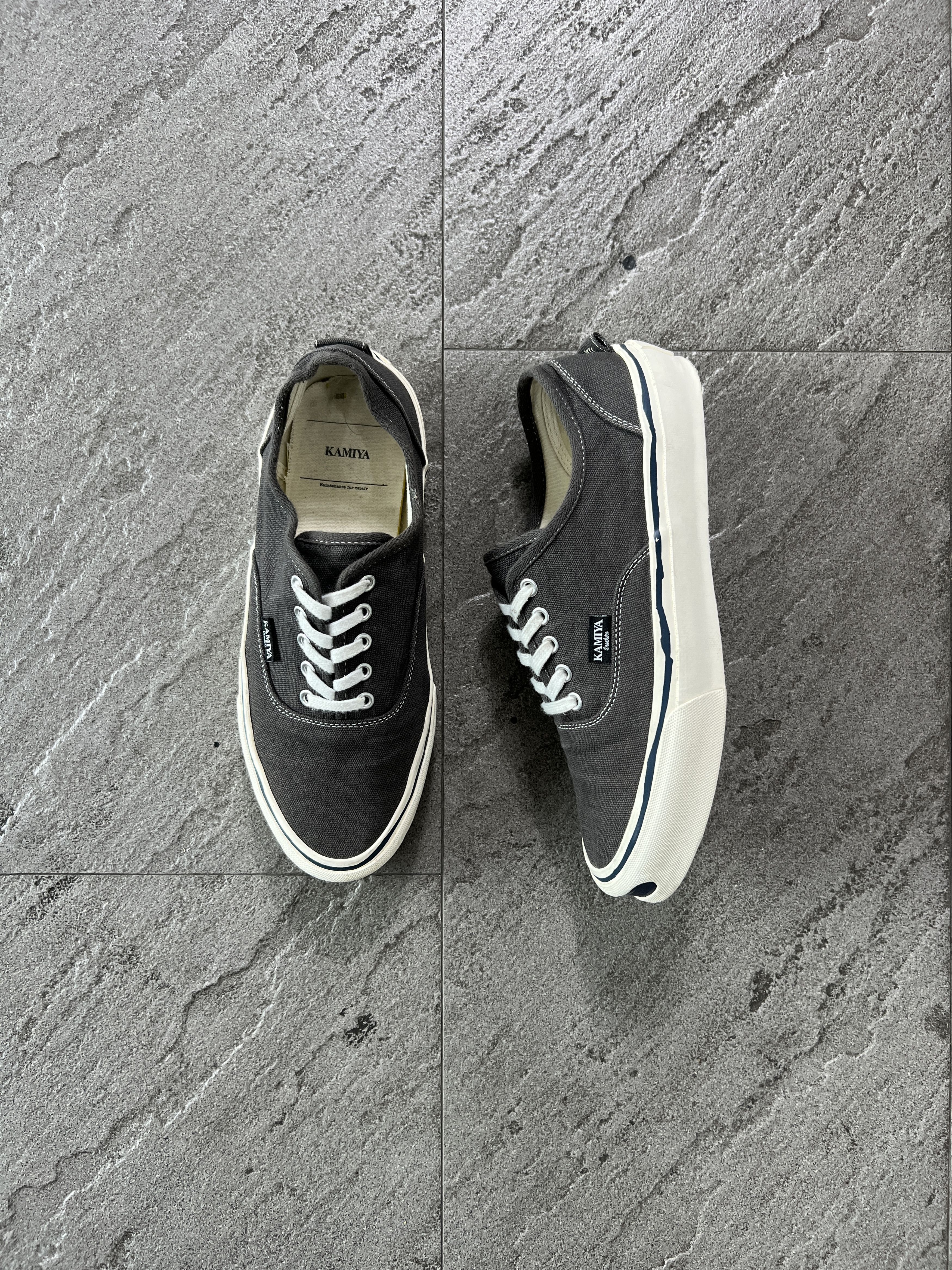 Maison MIHARA YASUHIRO Kamiya Canvas Sneakers Grey Low Top US10 EU43 Size US 10 / EU 43 - 1 Thumbnail