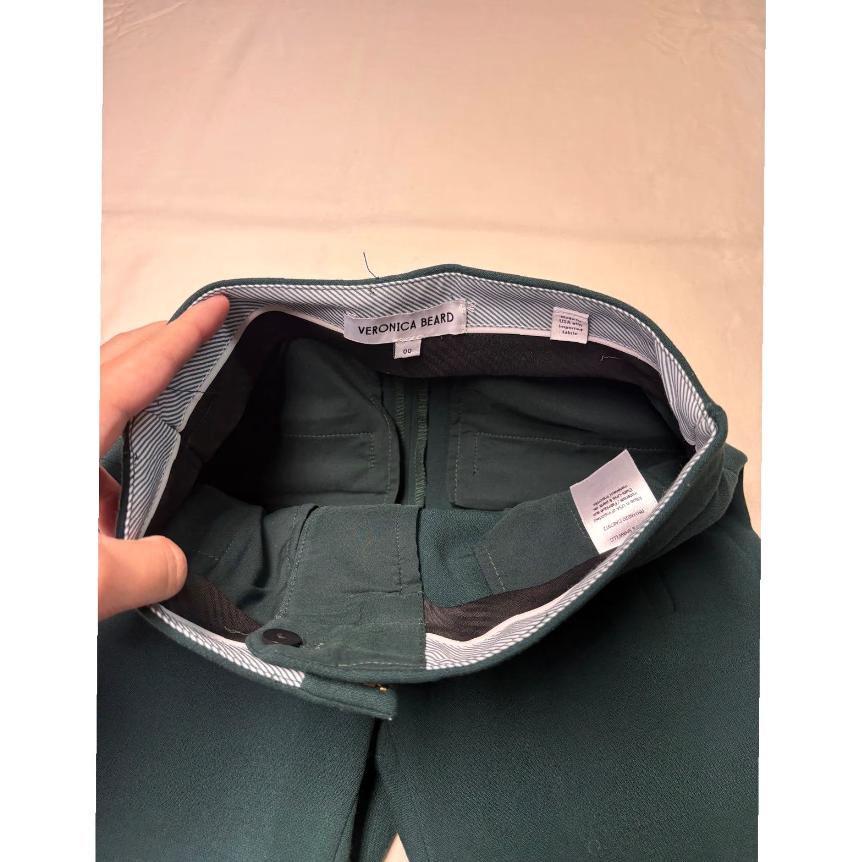 Veronica Beard Veronica Beard Green Pants Dress Pants Flare Leg Dark Forest Green 00 W24 L27 Women Size 24" / US 00 / IT 34 - 4 Thumbnail