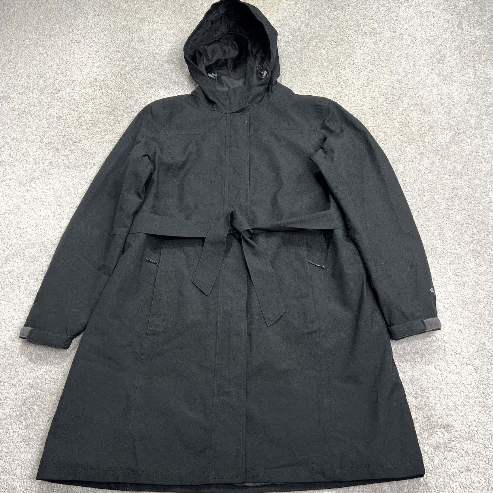Eddie Bauer VINTAGE? Eddie Bauer Jacket Womens Large Black WeatherEdge Hooded Belted Rain Coat Shell Full Zip Size L / US 10 / IT 46 - 2 Thumbnail