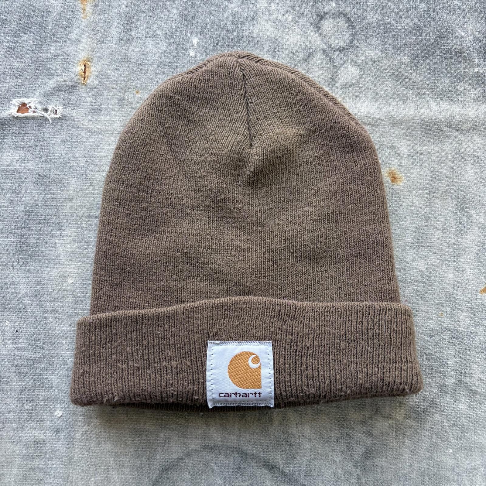 Carhartt Vintage Y2K Carhartt Brown Tan Grunge Skate Outerwear Beanie Size ONE SIZE - 1 Thumbnail