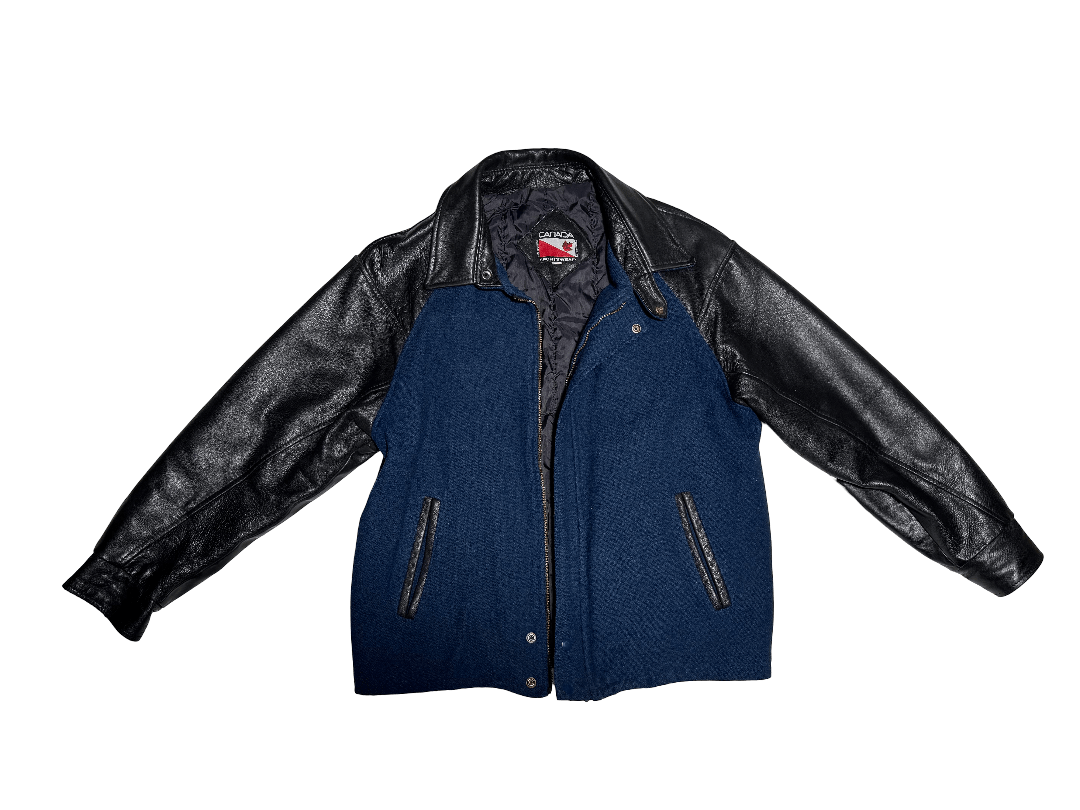 Other Real black leather jacket with blue suede fabric Size US L / EU 52-54 / 3 - 1 Thumbnail
