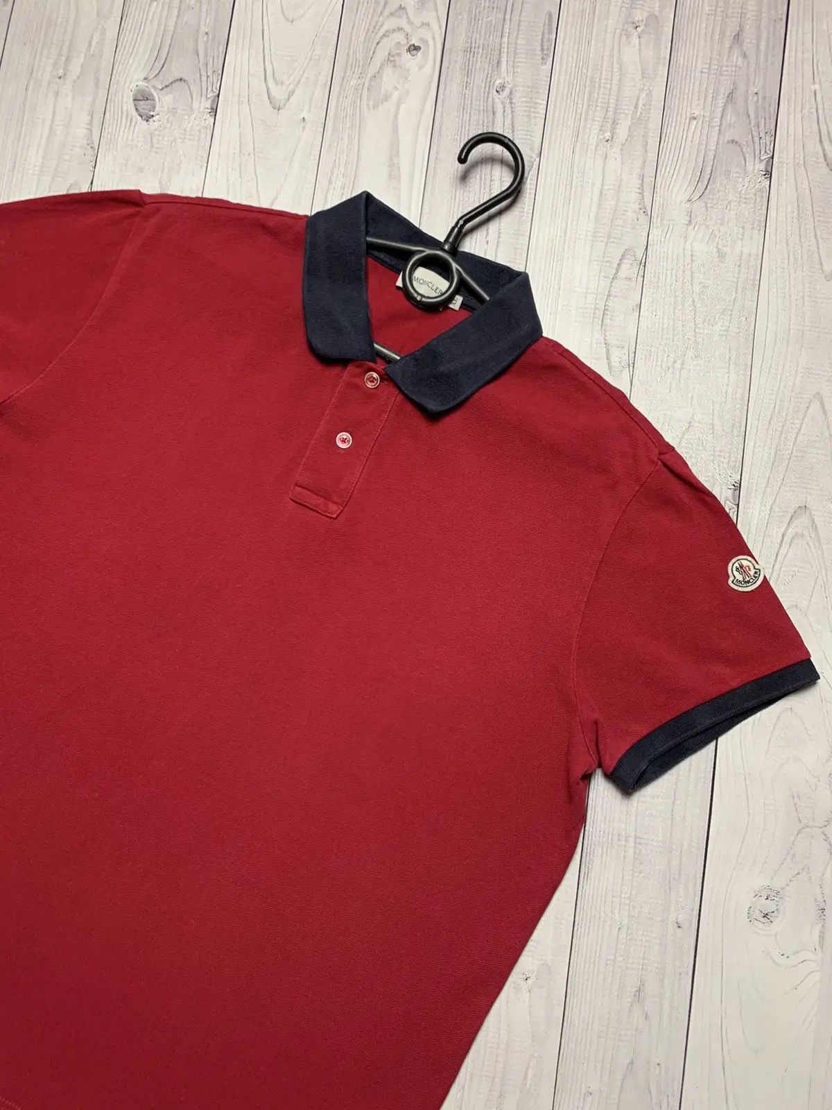 Moncler Vintage Moncler polo tee logo size L rare Size US L / EU 52-54 / 3 - 2 Thumbnail