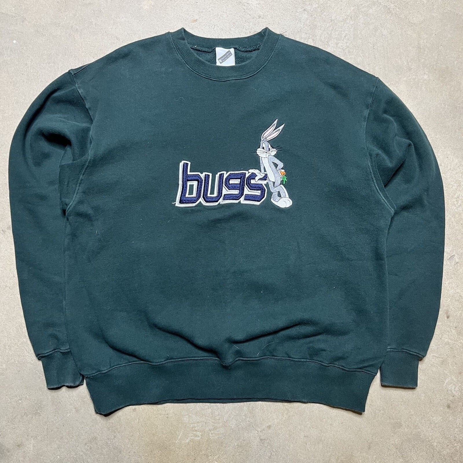 Vintage Vintage 90s Warner Bros Bugs Bunny Green Crewneck Medium Size US M / EU 48-50 / 2 - 1 Thumbnail