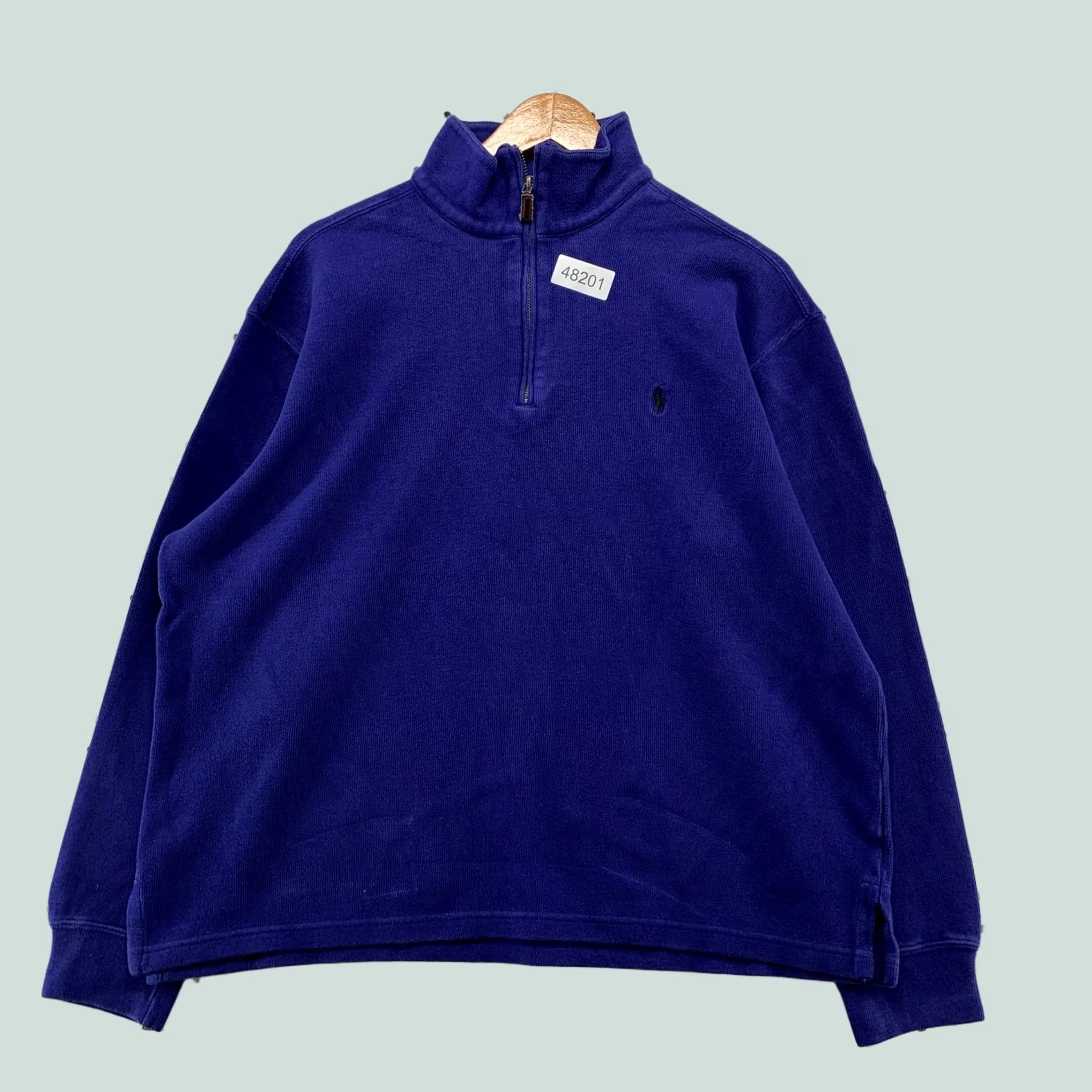 Polo Ralph Lauren Polo Ralph Lauren Quarter 1/4 Zip Sweater Mens Large Blue Mock Neck Preppy Size US L / EU 52-54 / 3 - 1 Thumbnail