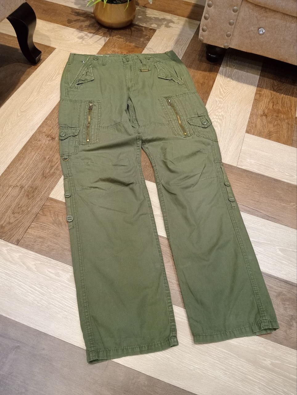 Japanese Brand BALDIA GREEN ARMY MULTIPOCKET CARGO PANTS Size US 32 / EU 48 - 3 Thumbnail