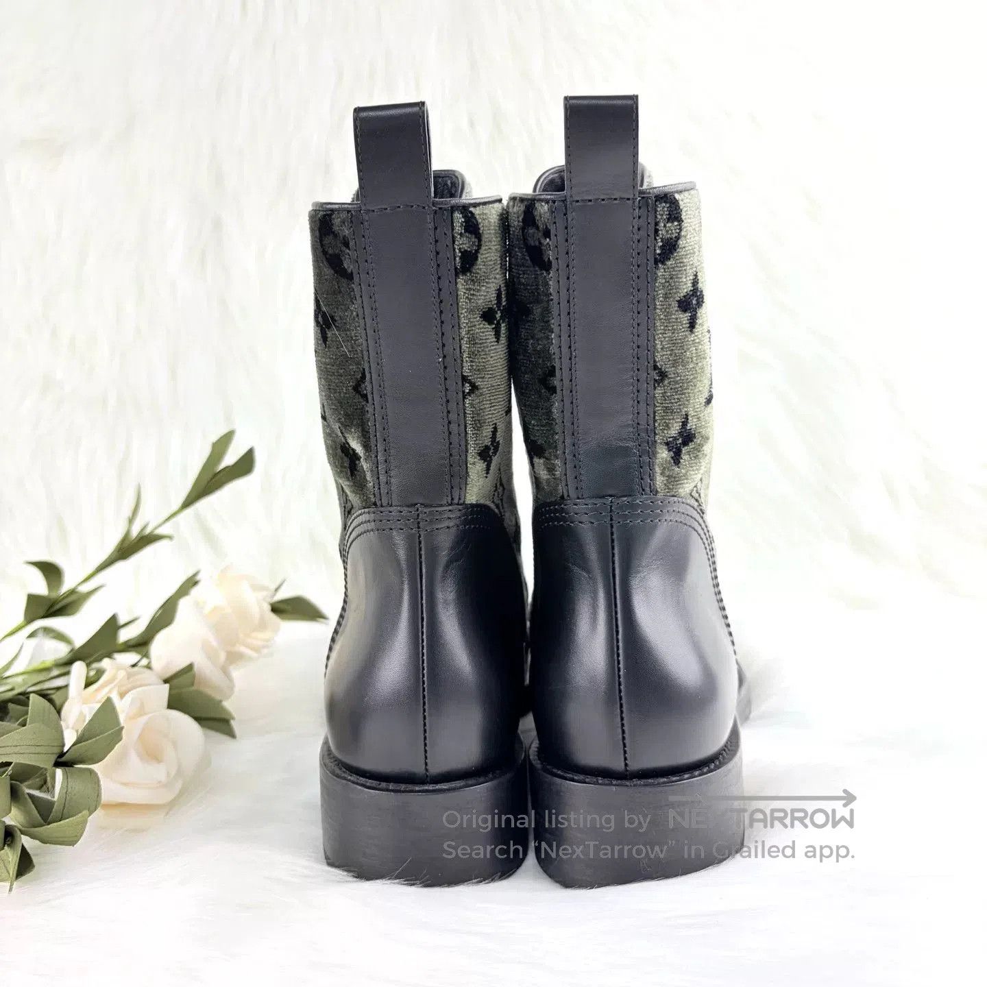 Louis Vuitton LV Camo Embossed Leather Martin Boots. Size US 6 / IT 36 - 6 Thumbnail