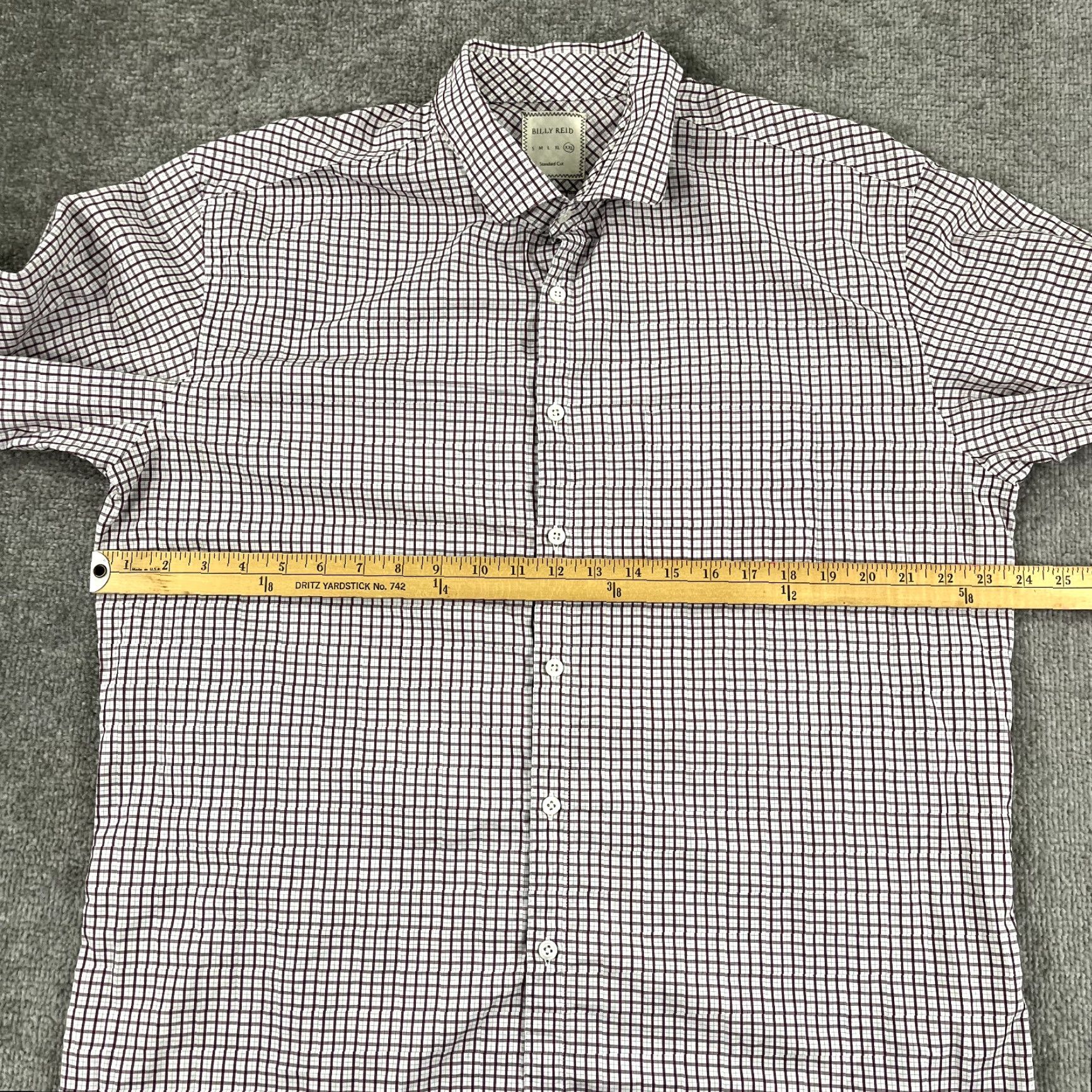 Billy Reid BILLY REID Shirt Mens 2XL XXL Red White Windowpane Check Button Up Long Sleeve Shirt Size US XXL / EU 58 / 5 - 4 Thumbnail