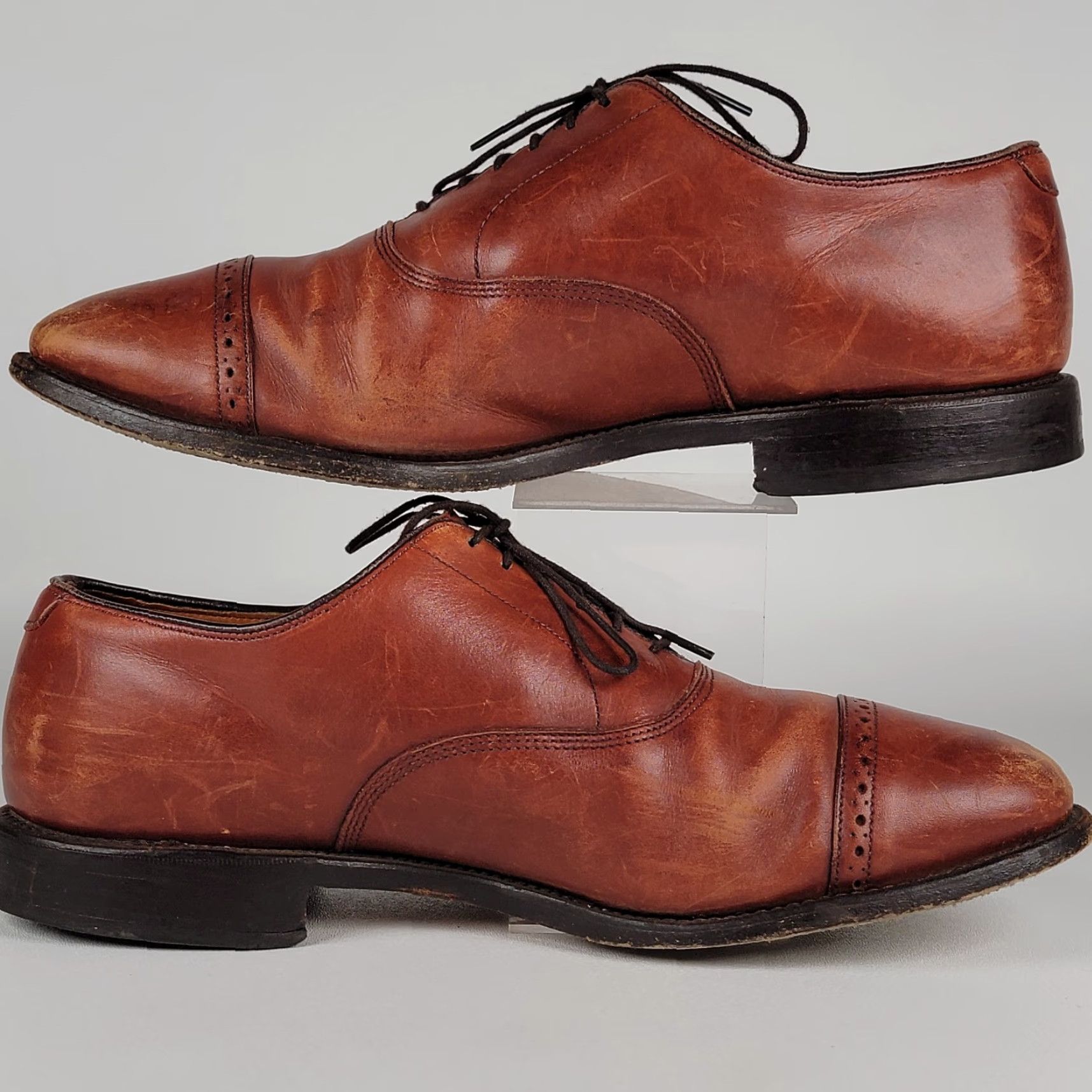 Allen Edmonds Allen Edmonds Byron Cap Toe Oxford Dress Shoes Brown US Size 10 D Men Leather Shoes Size ONE SIZE - 4 Thumbnail
