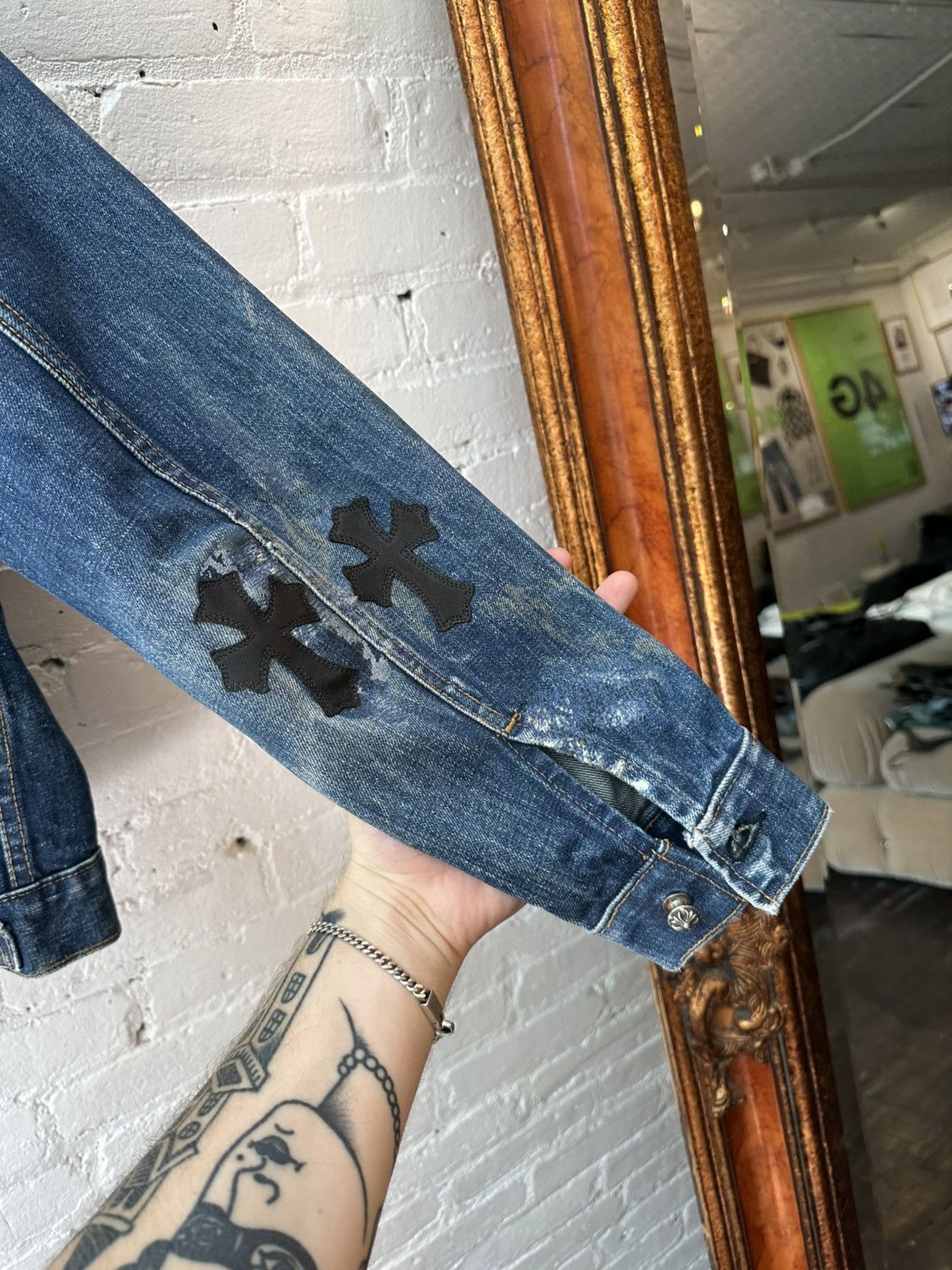 Chrome Hearts Chrome Hearts Levi’s Cross Patch Denim Jacket Size US XS / EU 42 / 0 - 10 Thumbnail