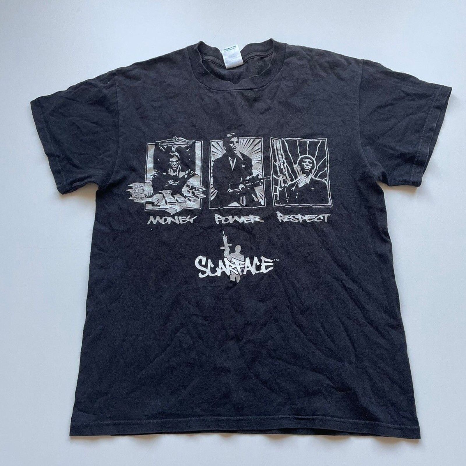 Vintage Y2K Scarface T Shirt Medium Money Power Respect Rare