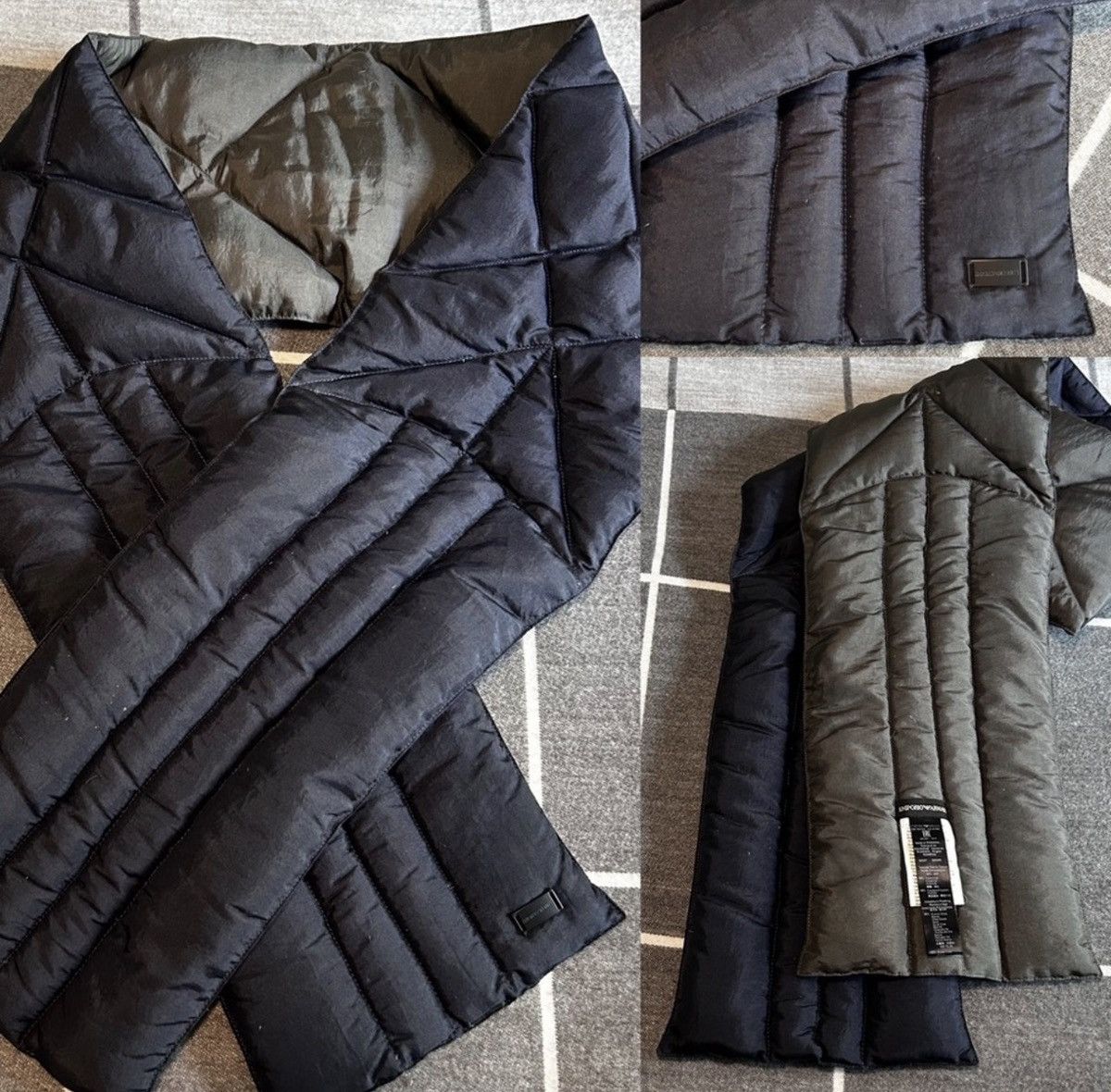 Emporio Armani Emporio Armani Reversible Down Scarf Minimal Tech Luxury Size ONE SIZE - 1 Thumbnail