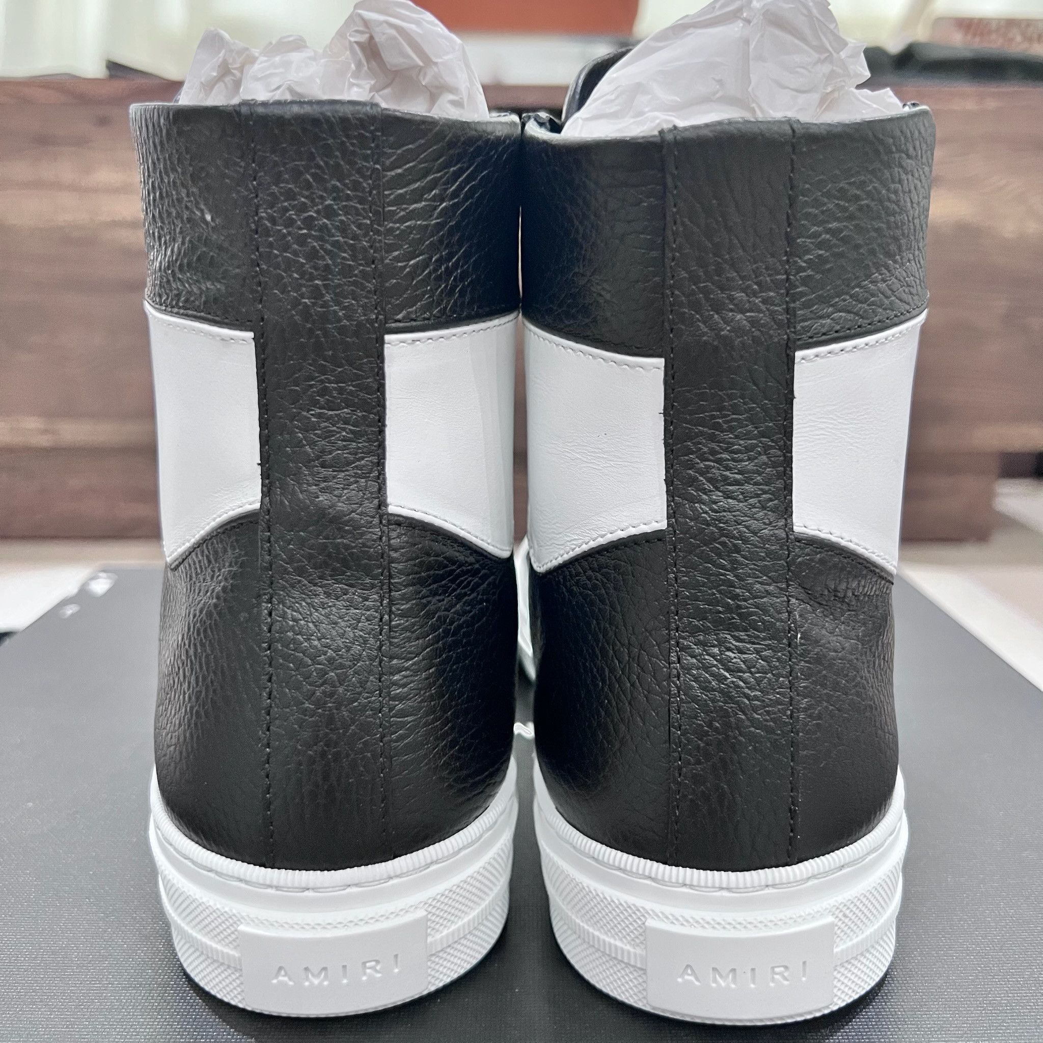 Amiri Amiri Sunset High Top Leather Sneakers in Black and White Size US 9 / EU 42 - 4 Thumbnail