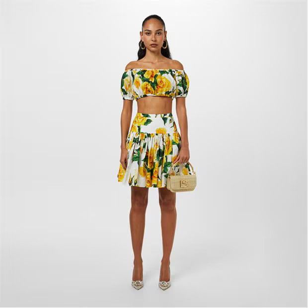 Dolce & Gabbana o1g2r1mq1024 Cotton Poplin Floral Mini Skirts in Multicolor Size 27" / US 4 / IT 40 - 5 Thumbnail