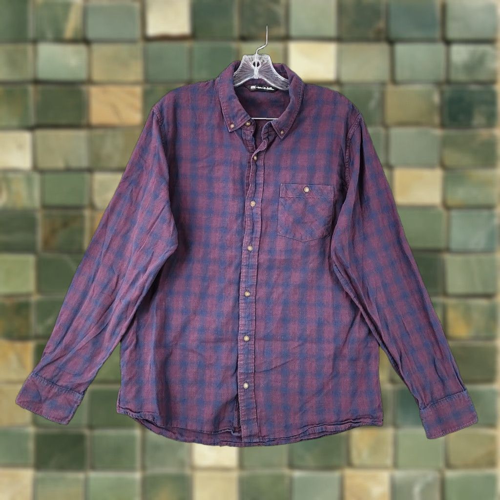 TravisMathew Travis Mathew Shirt Mens Red Blue Plaid Long Sleeve Button-Up Size L Size US L / EU 52-54 / 3 - 1 Thumbnail